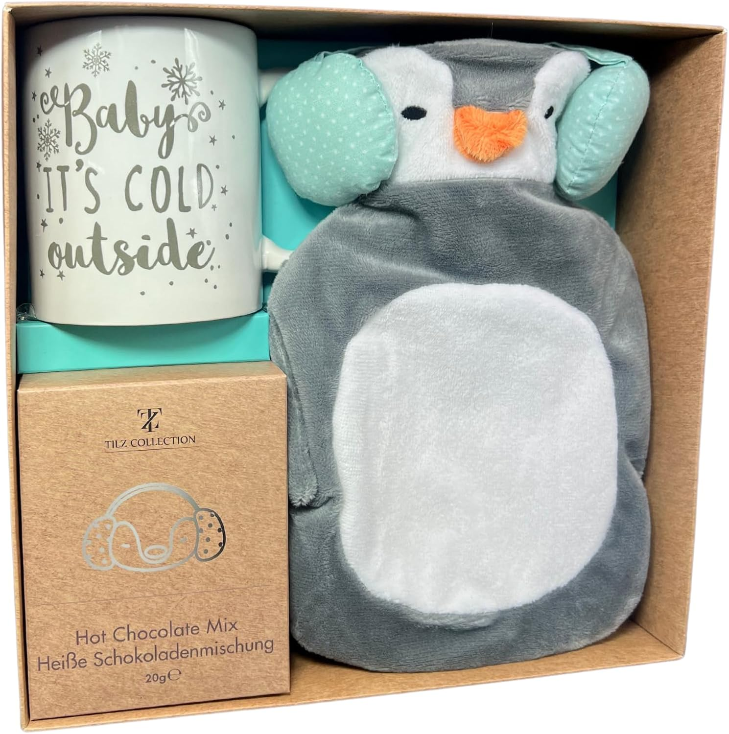 Hot Chocolate Gift Set with Mug and Mini Hot Water Bottle - Sachets Included - Holiday Presents for Kids, Teens, Women, Girls, Boys image number 2