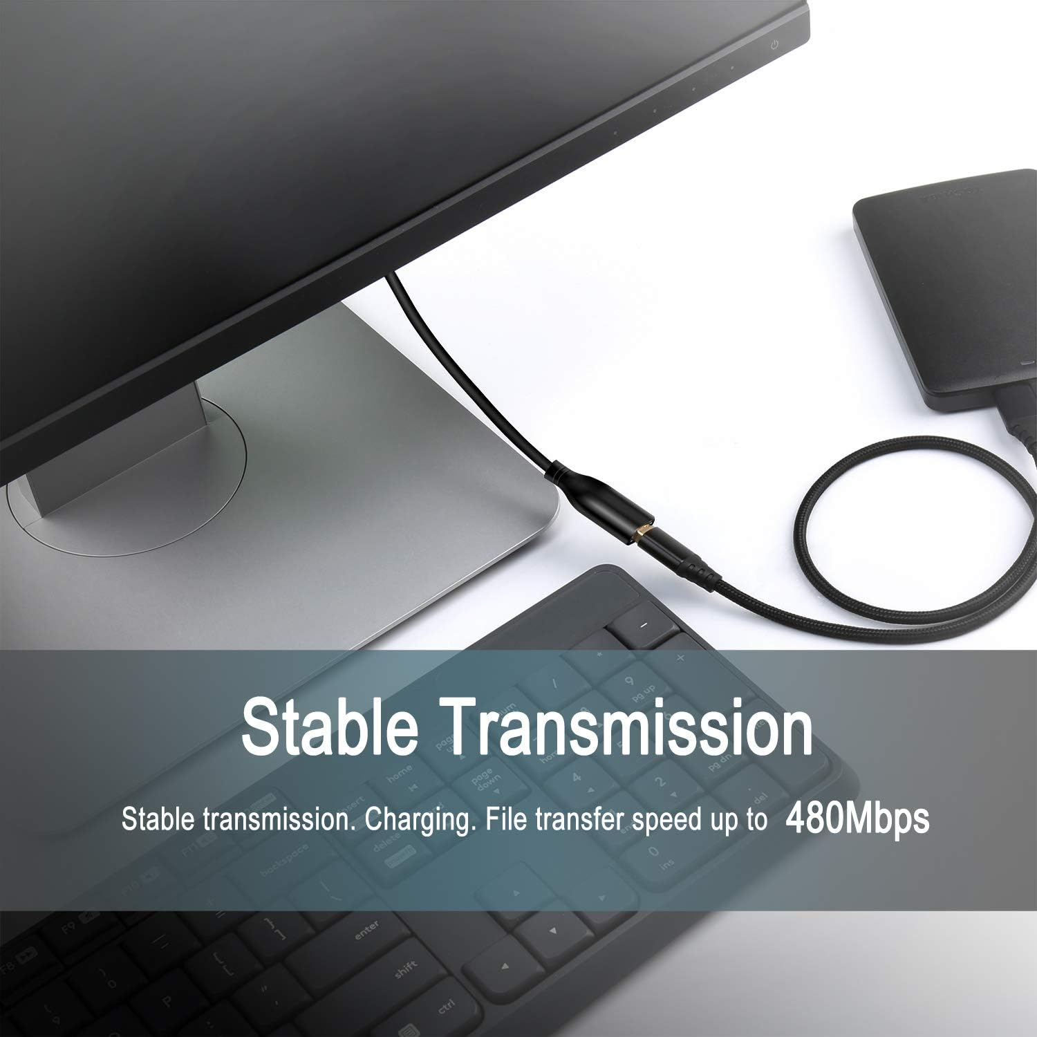 Fasgear [1.8M] USB 2.0 Extension Cable - Type a Male to Female USB Extender Cord for Printer, Xbox Kinect, Playstation, Camera, Webcam, USB Headset, Security Camera (6Ft, Black) image number 5