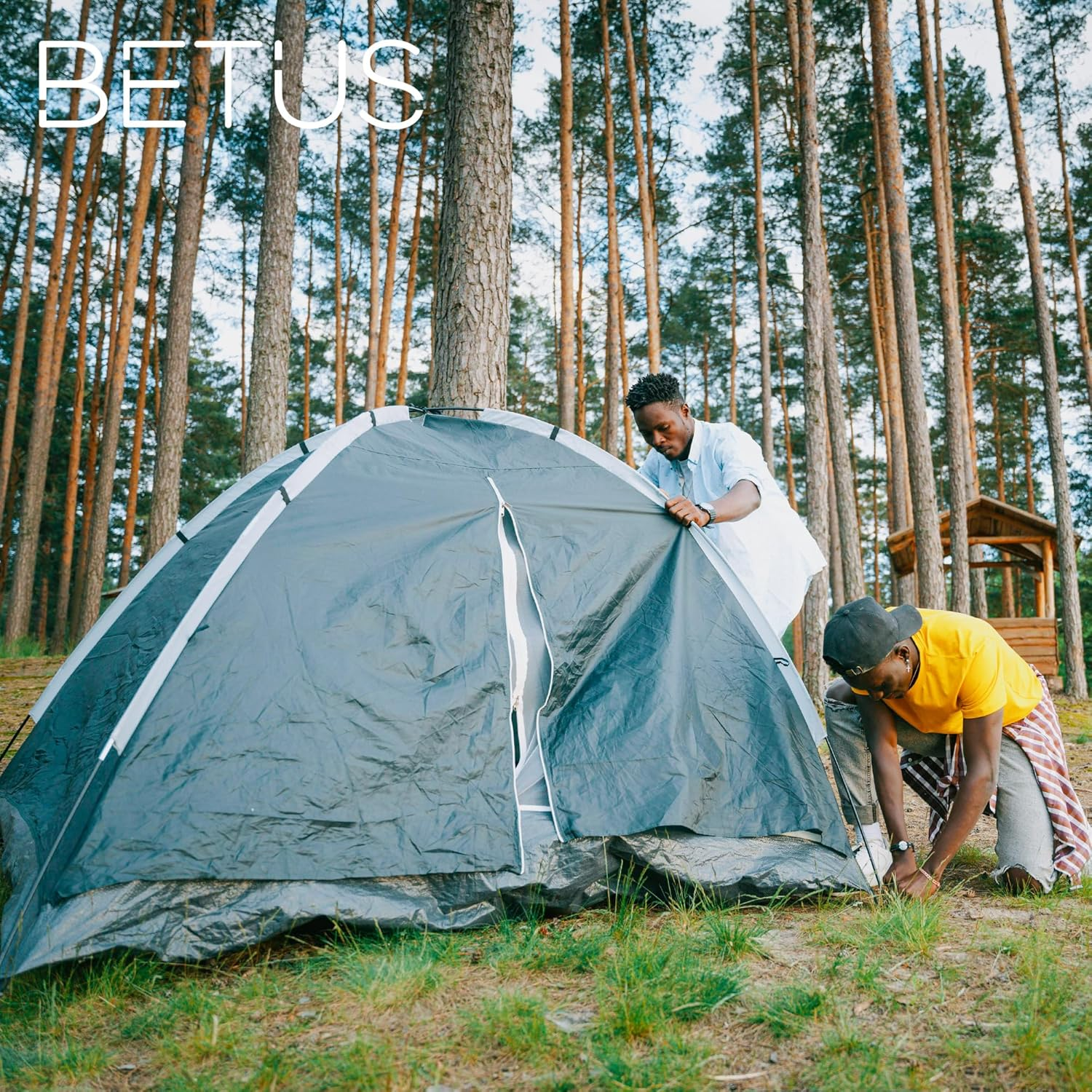 Betus Fibreglass Tent Poles Replacement - Pre-Assembled Black Tent Pole for Hiking & Camping - Easy to Install Outdoor Tent Repair Rod (11.9Ft)