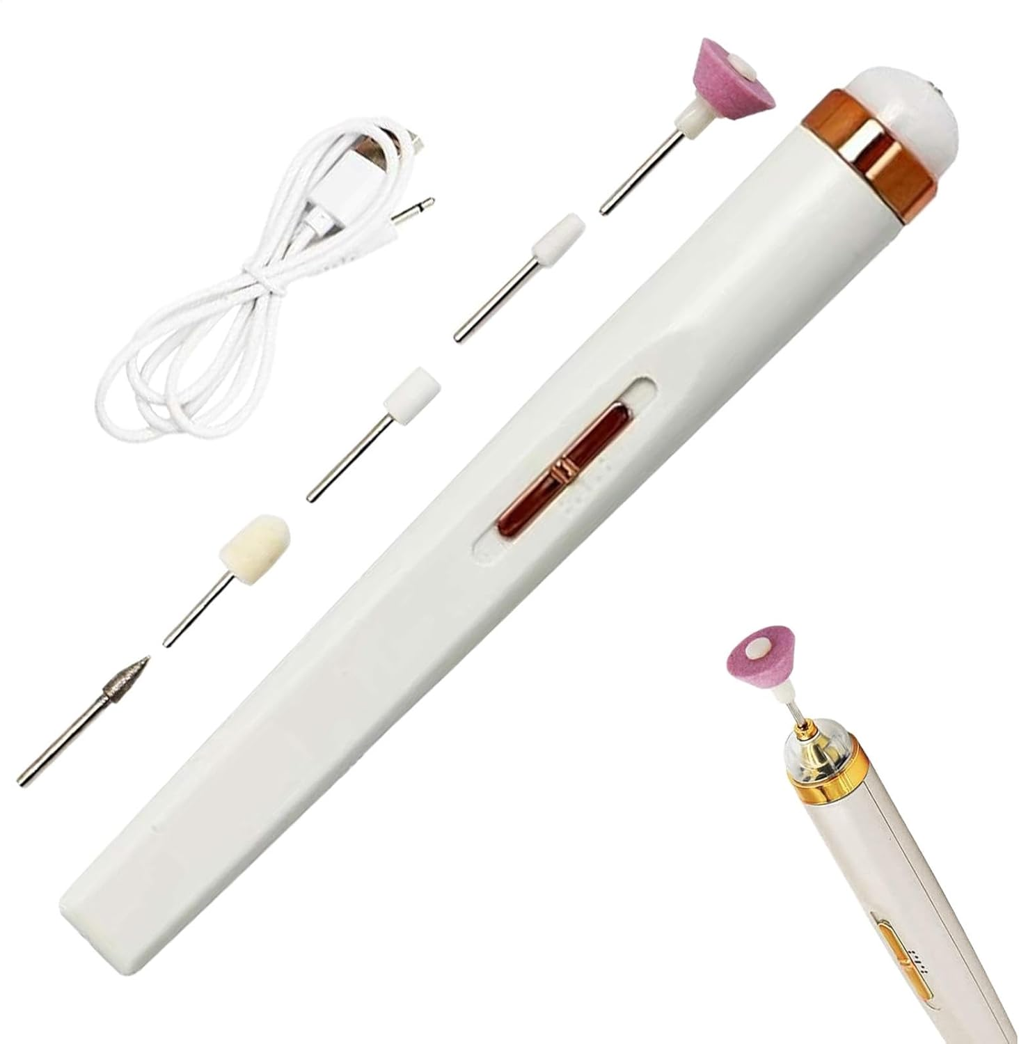 Nail Manicure Kit, Pedicure Portable Grinder, Ergonomic Polishing Tool, Filer Polisher for Families, Friends, Lovers, Material Sturdy ABS, Portable and Versatile Tool image number 3