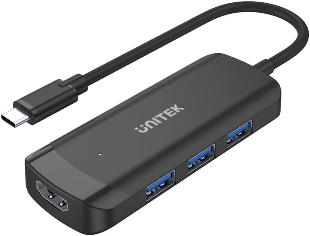 UNITEK Uhub Q4+ 4-In-1 Powered USB-C Hub with HDMI - New Generation Chipset - BC1.2 Charging Technology - USB3.0 Superspeed Data Transfer 5Gbps - 4K Ultra HD Video Output