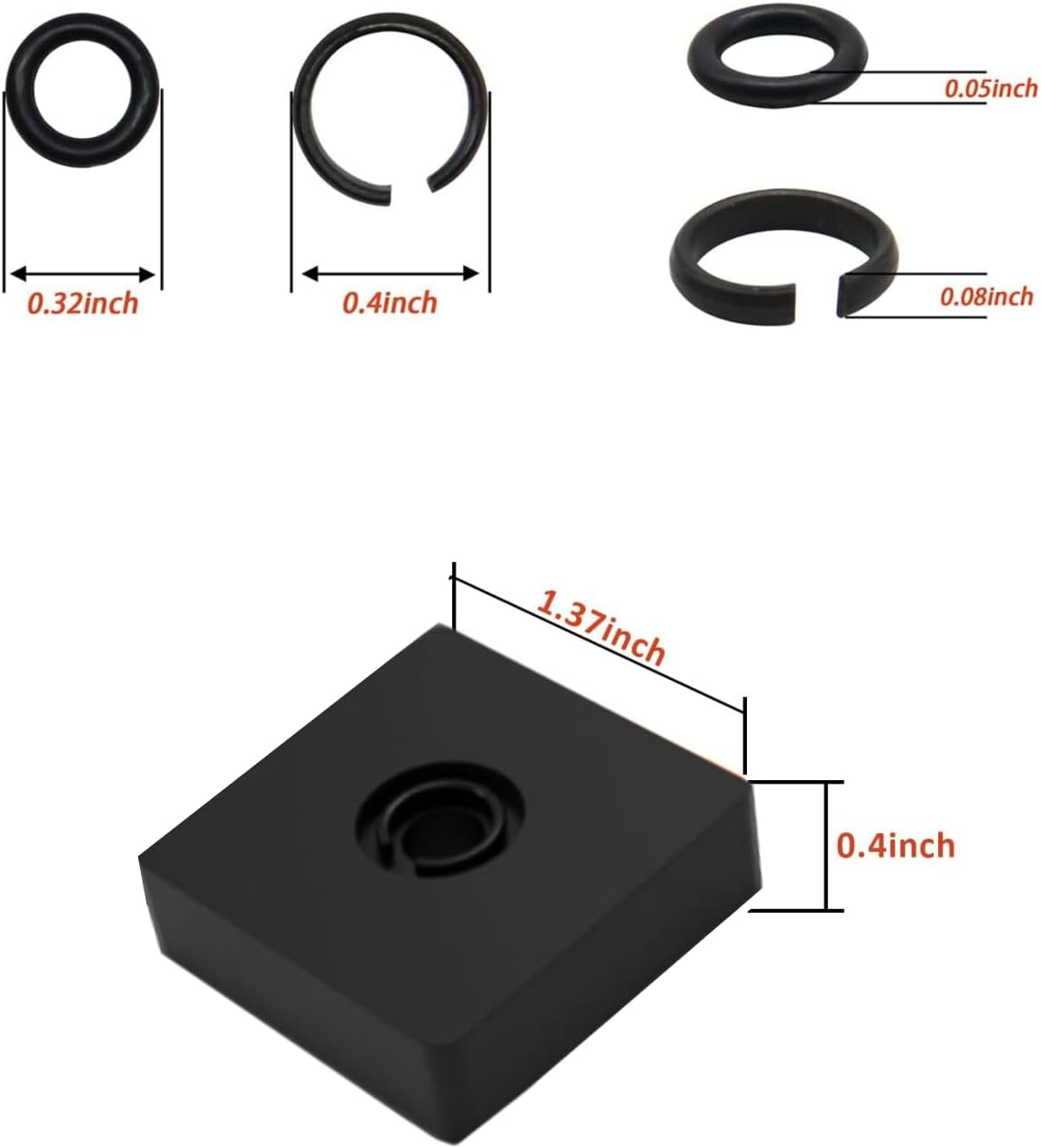 (12 Sets) 3/8" Impact Retaining Ring Clip Impact Friction Ring with O-Ring for Mmilwwaukii Electric/Pneumatic Type Impact Wrench, Retainer Ring Anvil Install Tool Included image number 4