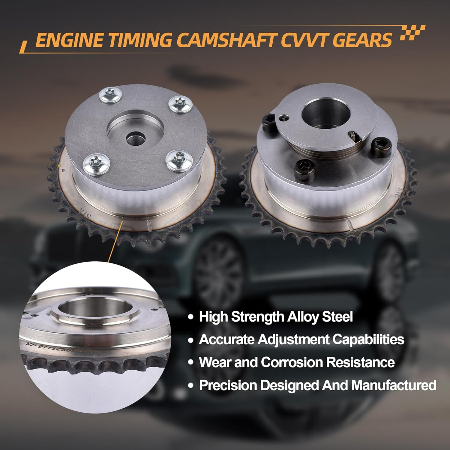 Noptul Engine Timing Chain Kit, Suitable for Hyundai Kia Elantra Sonata Tucson Optima Soul Forte 2.0L G4NC, Automotive Camshaft Adjuster Set Replacement Part with 2 CVVT Gears 24321-2E200 image number 5