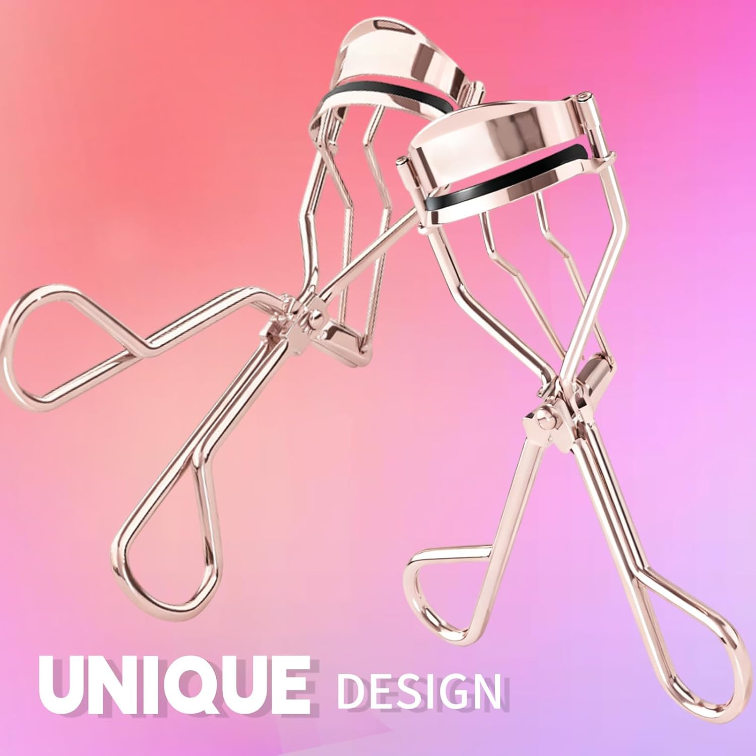 Eyelash Curler, Eye Lash Curler with Comfort Grip Gentle Tool for Lifted Lashes Use with Mascara for Extra Volume, Pink image number 2