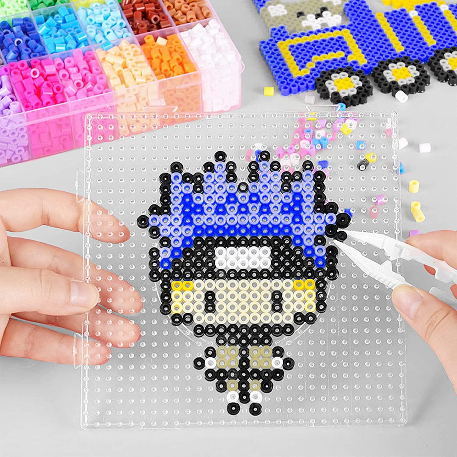 YEESON 6 Pieces Large Square Fuse Beads Boards,5Mm Plastic Beads Boards Suitable for Children DIY Handmade Craft Beads image number 3