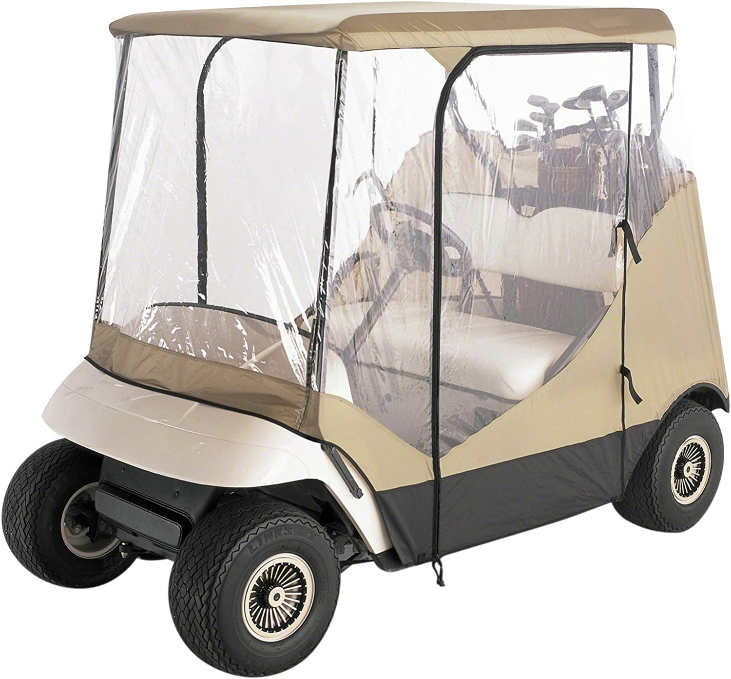 Classic Accessories Fairway Travel 4-Sided 2-Person Golf Cart Enclosure, Tan image number 5