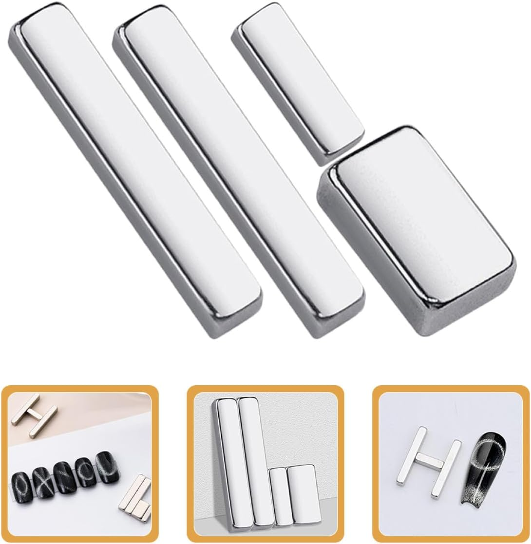 FESTFENDS 4Pcs Cat Eye Nail Magnet Set for Gel Polish, Multifunctional Magnetic Manicure Tools Kit, Strong Suction Nail Art Magnets for DIY Salon and Home Use image number 2