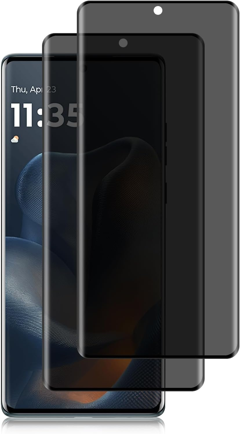 Heeyeal Privacy Screen Protector Compatible with Motorola Edge 60 5G [2 Pack], [Anti-Scratch] [9H Hardness] Anti-Spy Tempered Glass Protection Film for Motorola Edge 60 5G