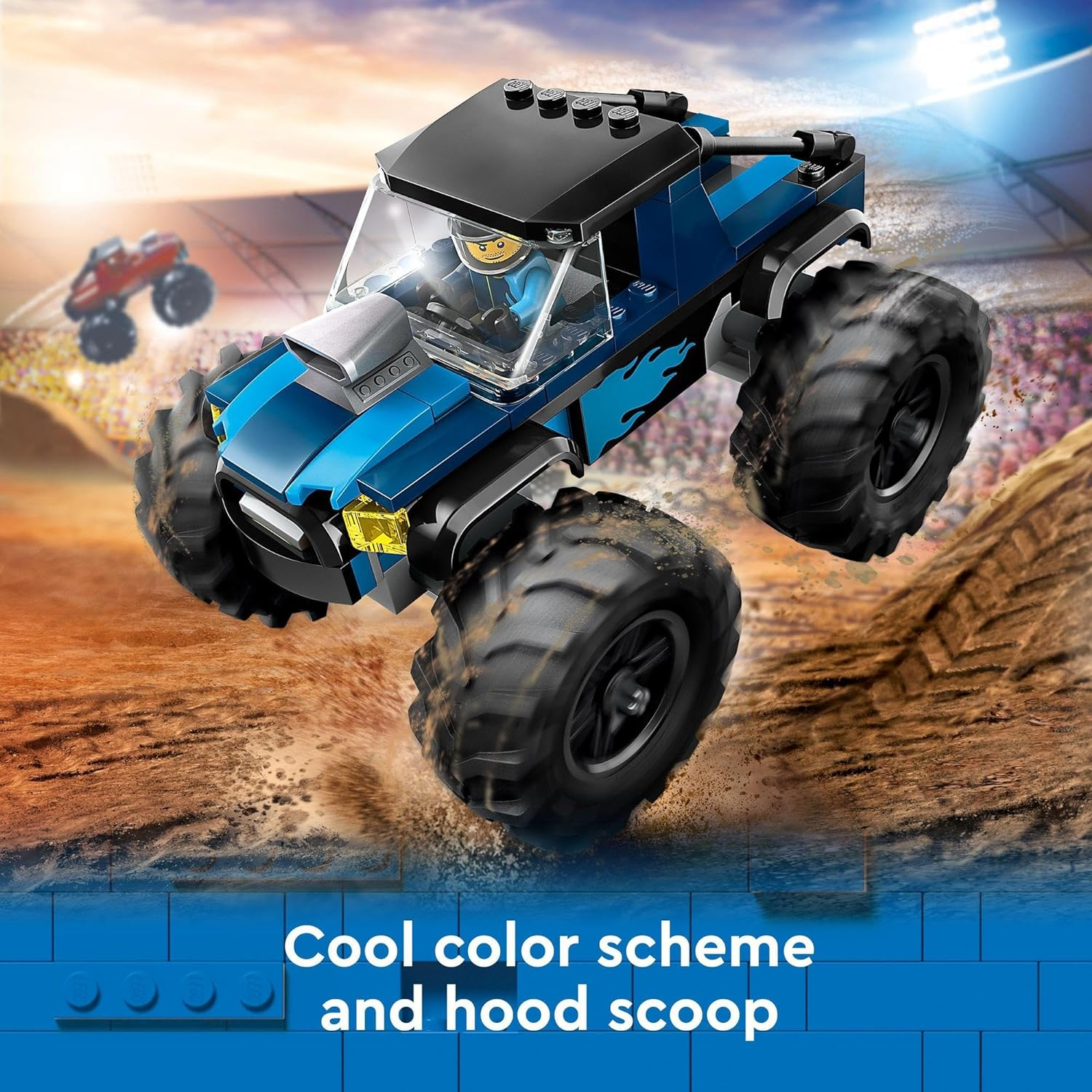 LEGO City Blue Monster Truck Toy for 5+ Year Old Boys & Girls, Vehicle Building Set with a Mini Monster Truck and a Driver Minifigure, Kids' Toys for Independent Play 60402