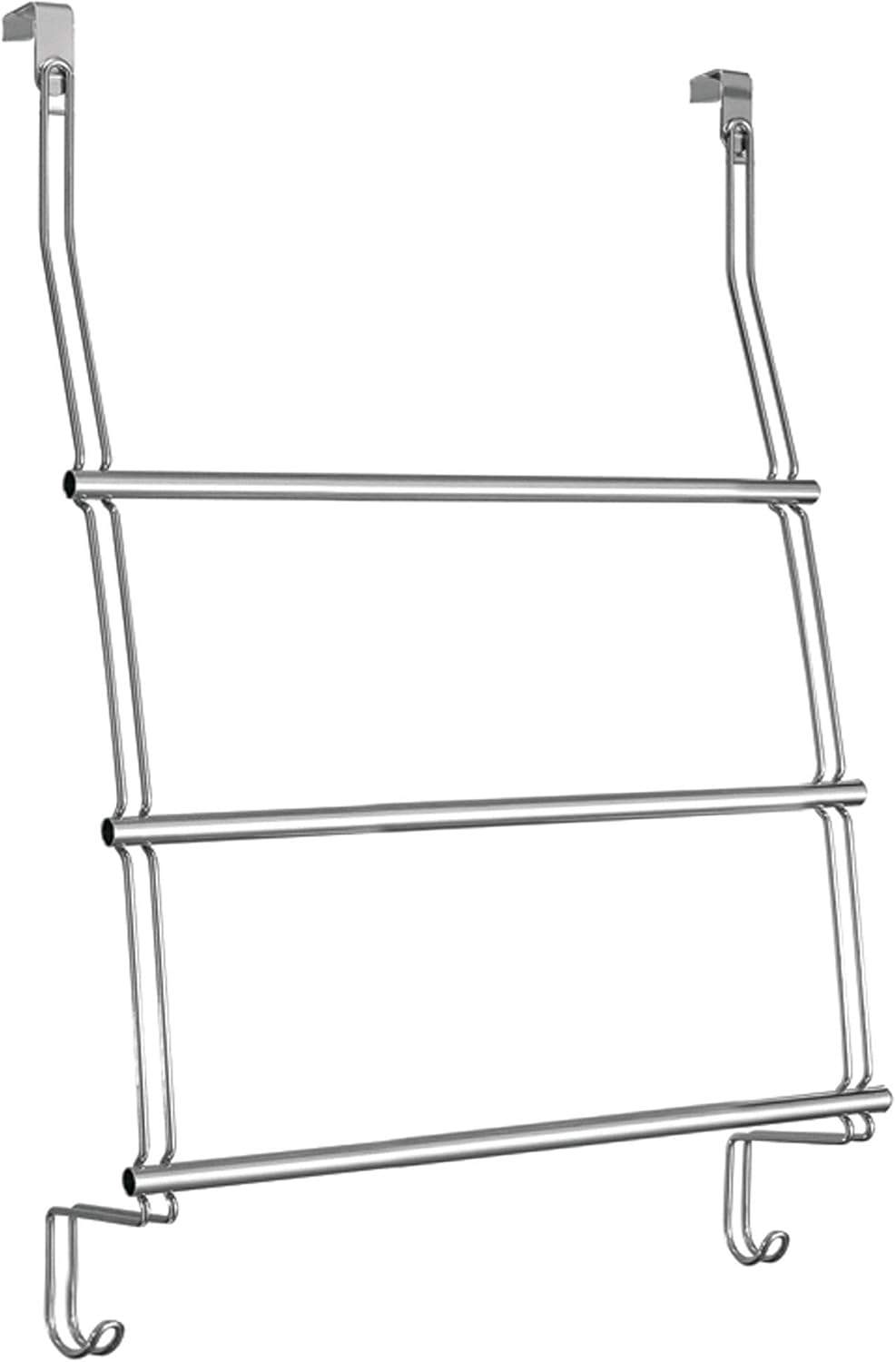 Idesign over the Door Towel Rack with Hooks for Bathroom,Chrome - Bronze image number 4