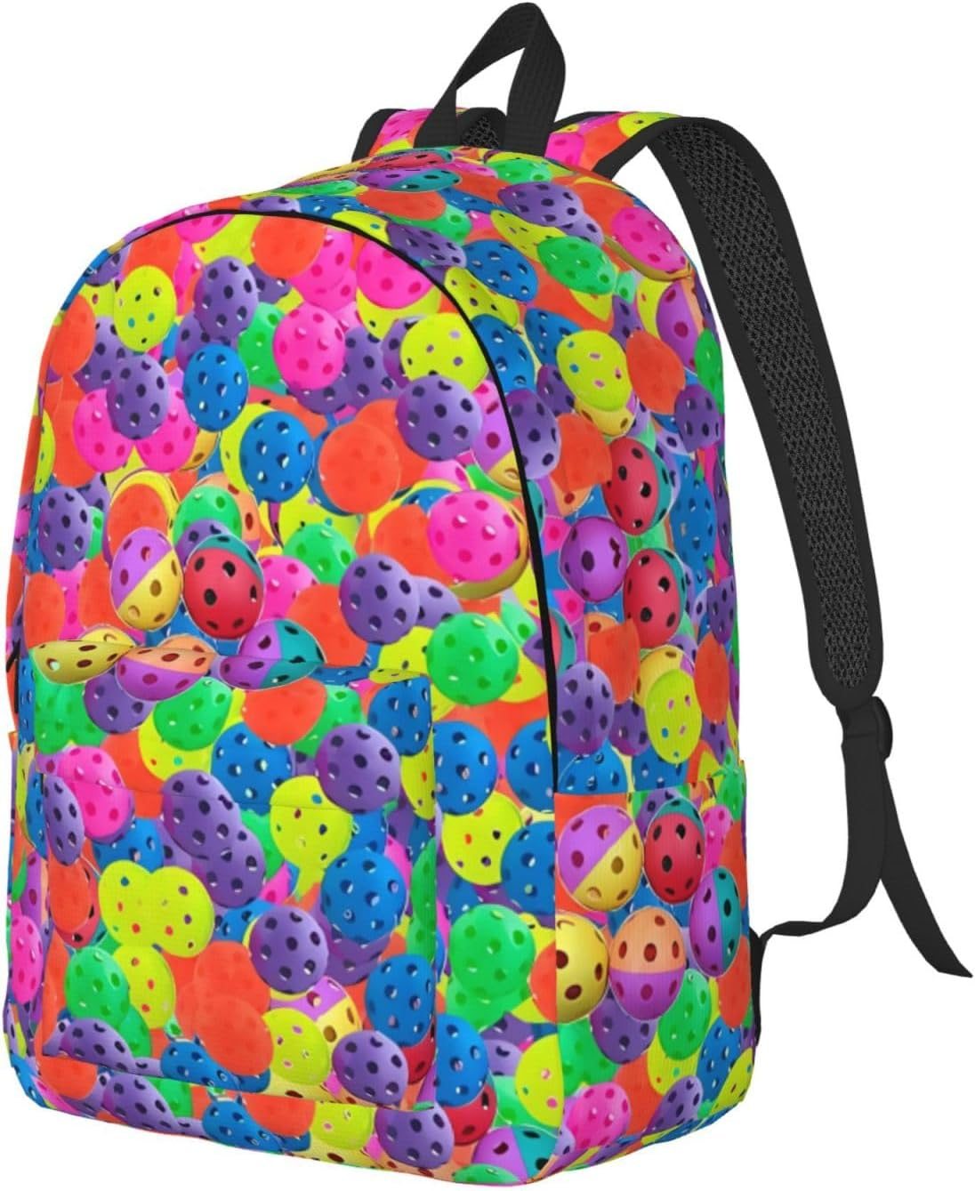 Gaxfjru Pickleball Balls Colors Pattern Water-Resistant Backpack - Laptop-Friendly Bookbag for Men &Acirc;&euro;&ldquo; Versatile Travel Backpack with High Capacity image number 5