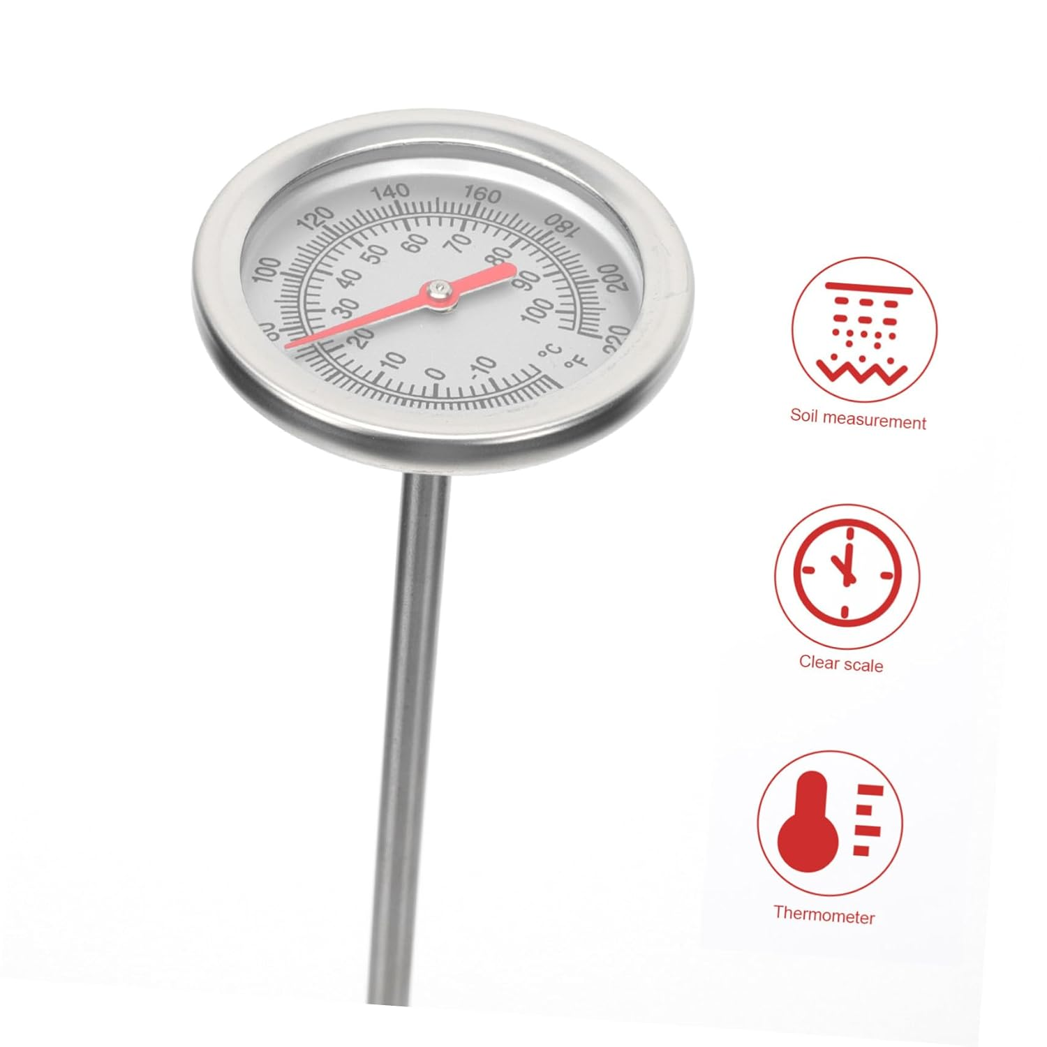 Ibasenice Stainless Steel Soil Compost Thermometer with Extended Probe for Accurate Temperature Measuring Tool Professional Gardening Instrument for Indoor Outdoor Use and Easy to Use image number 5