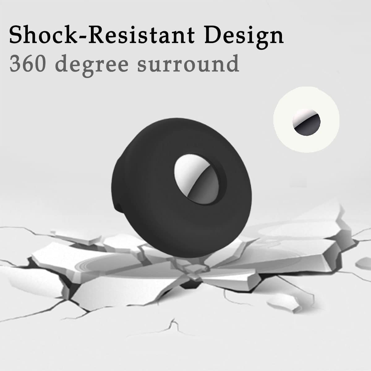 Aircawin Airtag Dog Collar Holder Case(2 Pack),Silicone Pet Collar Case Mount for Apple Airtags,Durable Anti-Lost Air Tag Case Holder Cove for Cat Dog Collars Charms & Backpack Accessories-Black&Blue image number 1