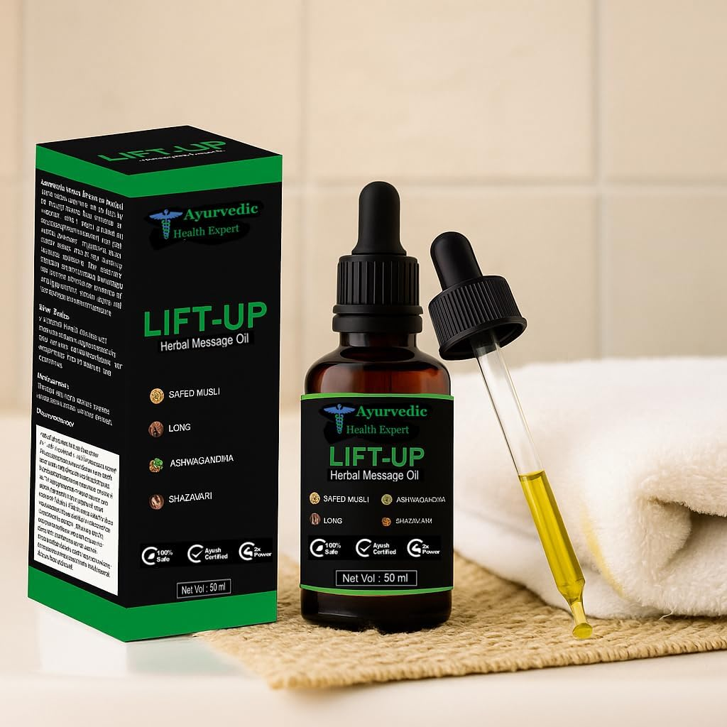 Ayurvedic Health Expert Lift-Up Herbal Massage Oil for Men | Safed Musli, Ashwagandha, Shatavari, Long | Natural Ayurvedic Formula | External Use Only | 50 Ml image number 1