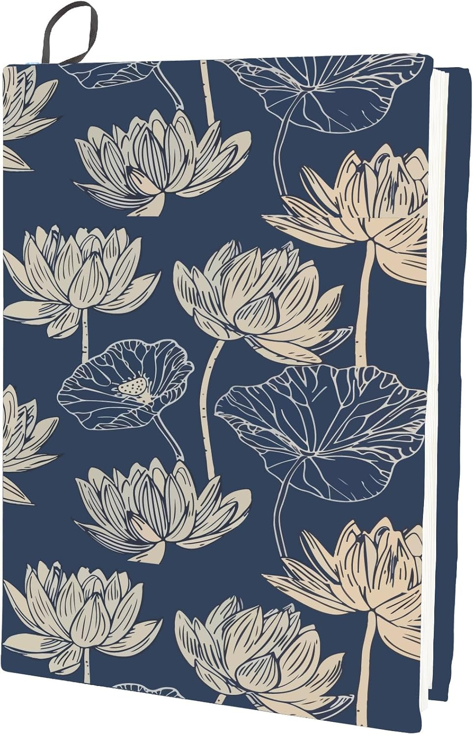 CRASPIRE Lotus Stretchable Book Cover Flower Vintage Ruffle Washable Reusable Large Nylon Book Protector Elastic Notebook Wraps Suitable for 9 X 11In Hardcover Books Classroom Students image number 2