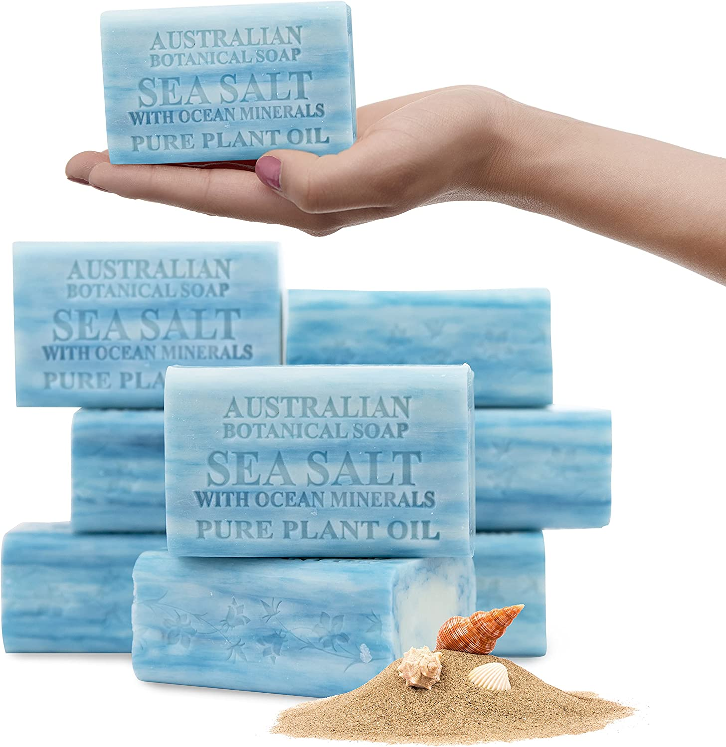 Australian Botanical Soap, 8 X 200G Natural Triple Milled Soap Bar Pack (Sea Salt with Ocean Minerals) image number 3