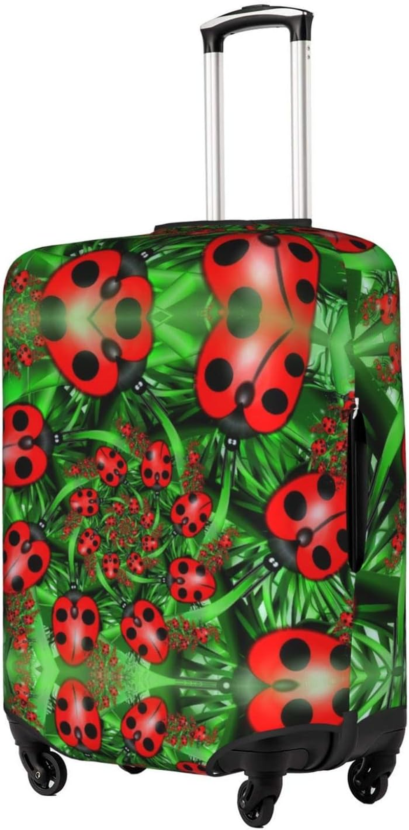 Obabo Dog Family Travel Luggage Cover,Washable Suitcase Cover Protector Anti-Scratch Suitcase Cover Fits 18-32 In, Red Ladybug, S