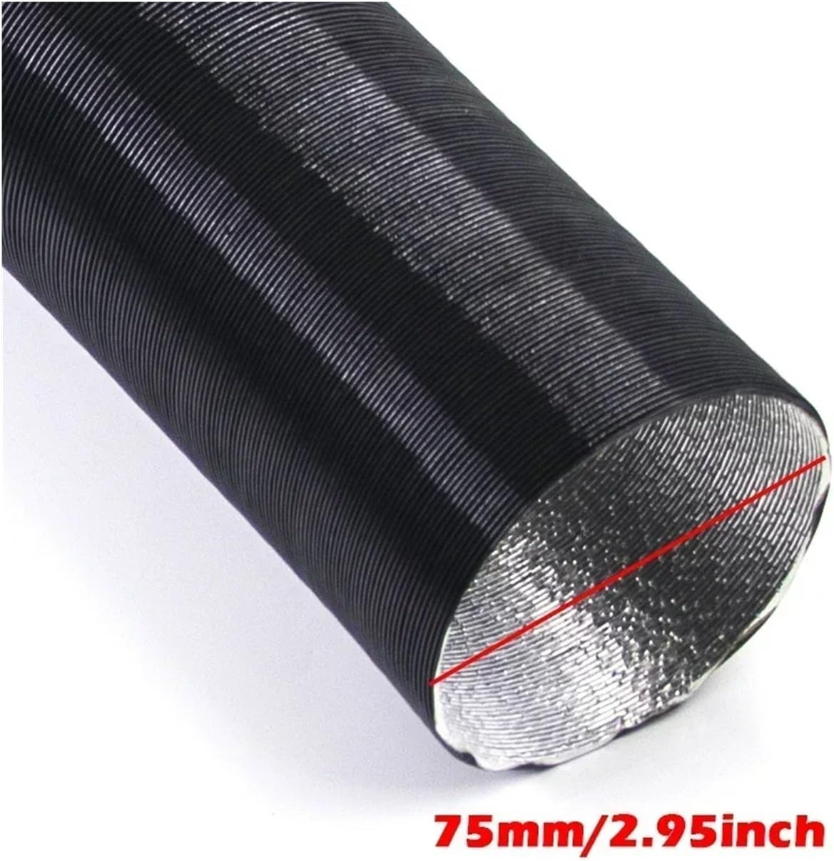 OVARIA 75Mm Car Air Diesel Heater Ducting Pipe Hose Line Air Intake Exhaust Outlet Parking Tube Fit for Webasto Dometic Planer Fit for Eberspache Automotive Heater Parts(100Cm) image number 3