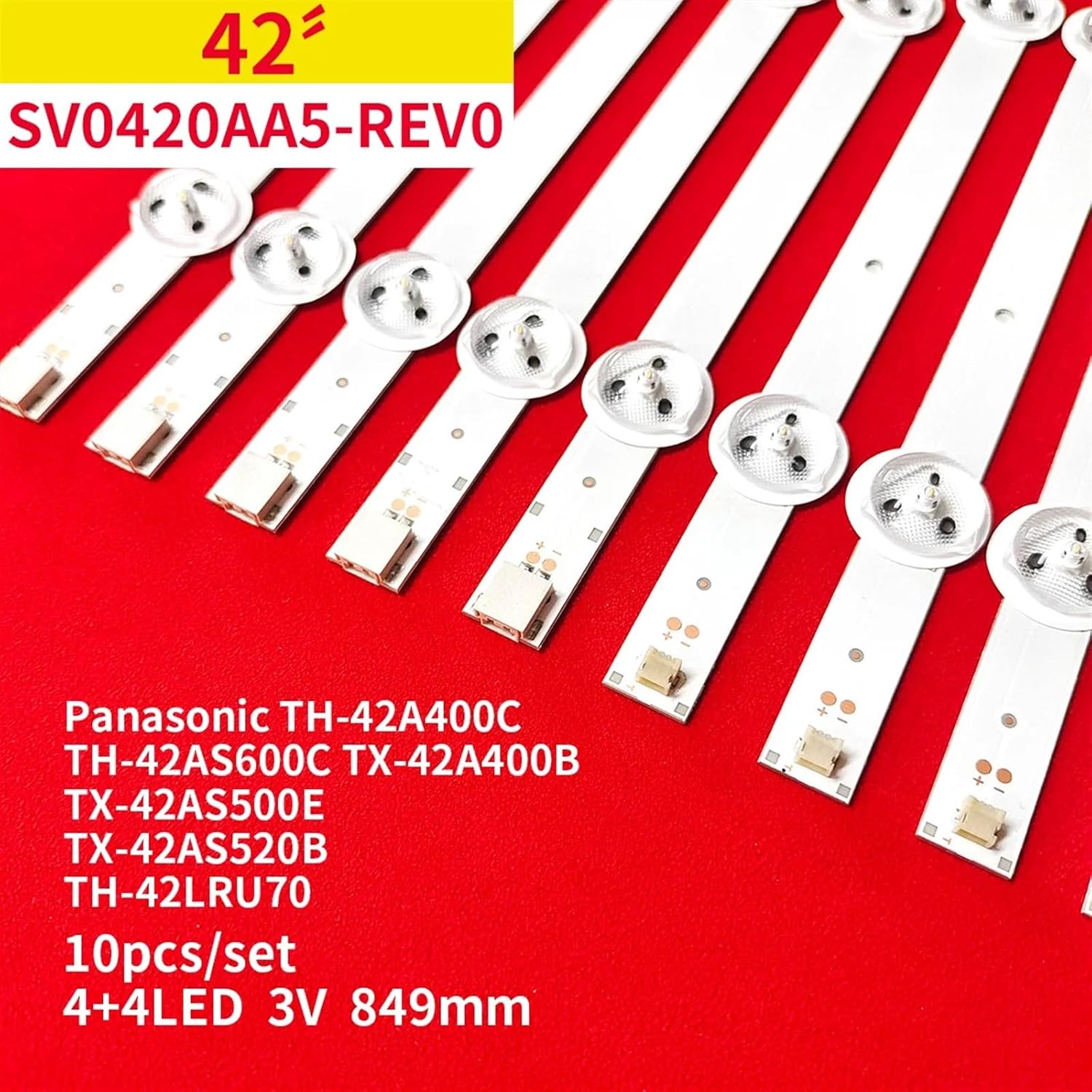 LED Strip Compatible with Panasonic 42"TV TX-42AS500B TX-42ASW504 TX-42AW404 TX-42AW400 TH-42LFE7U SV0420A88 SV0420AA5 LC420DUE FG A1