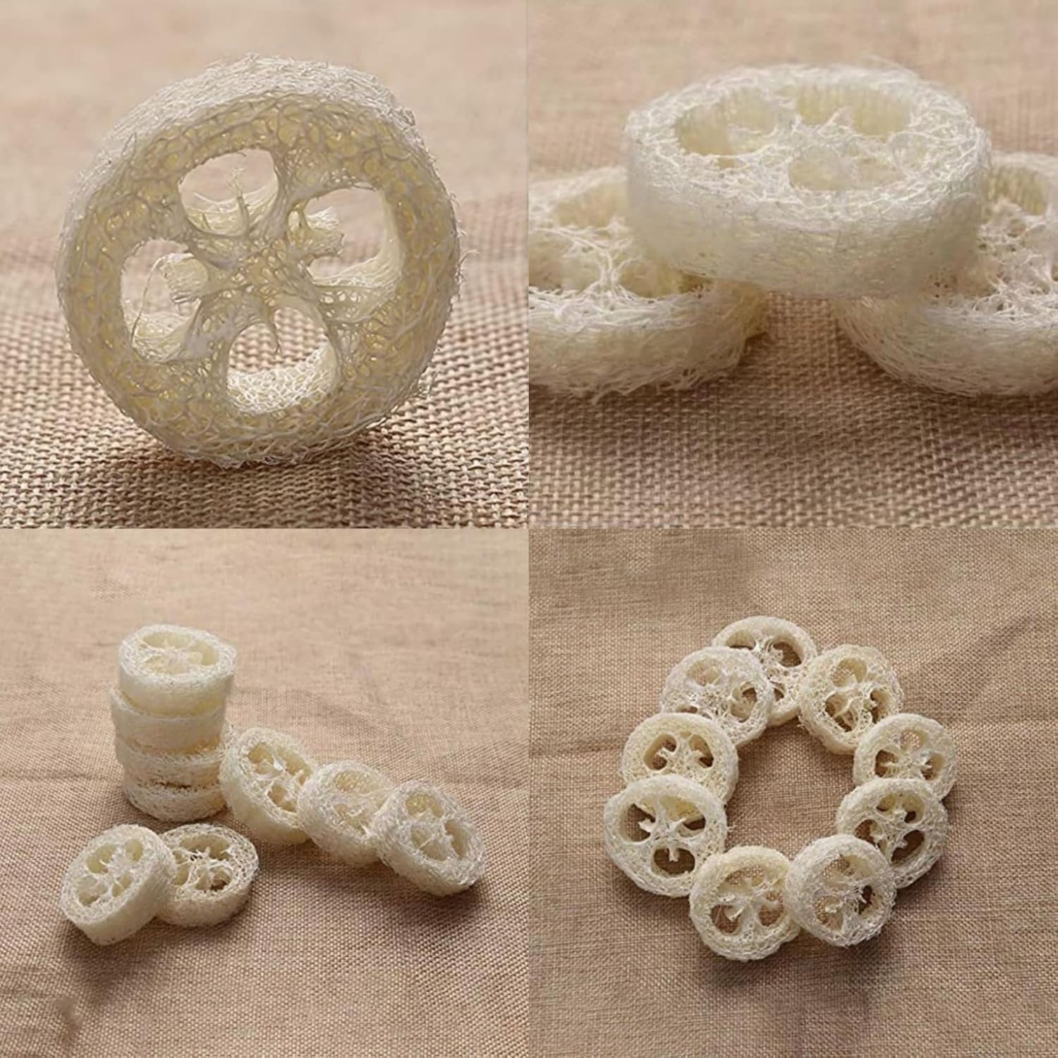 Natural Loofah Sponge Slices for Soap Making, 20 Pcs Natural Loofah Slices Natural Loofah Cuts, Natural Loofah Luffa Loofa Slices, Natural Loofah Luffa Loofa Slices Natural Loofah Slices image number 4