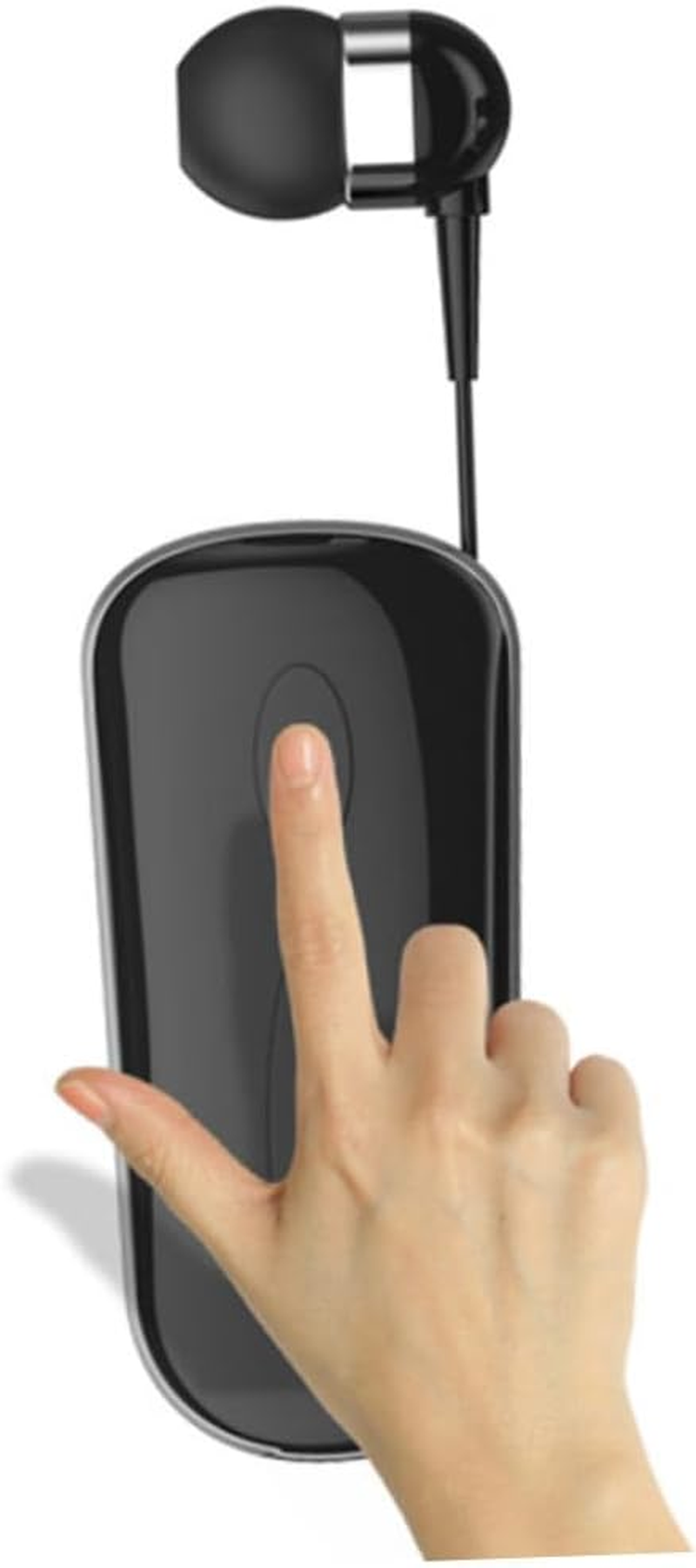 LALAFINA Wireless Clip-On Earbud Retractable Sports Earphone for Active Use, Black, Lightweight Headphone for Outdoor Exercise