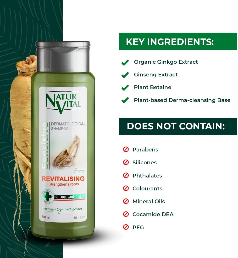 Hair Shampoo Ginseng - Revitalizing - 300 Ml/Natural & Organic image number 5
