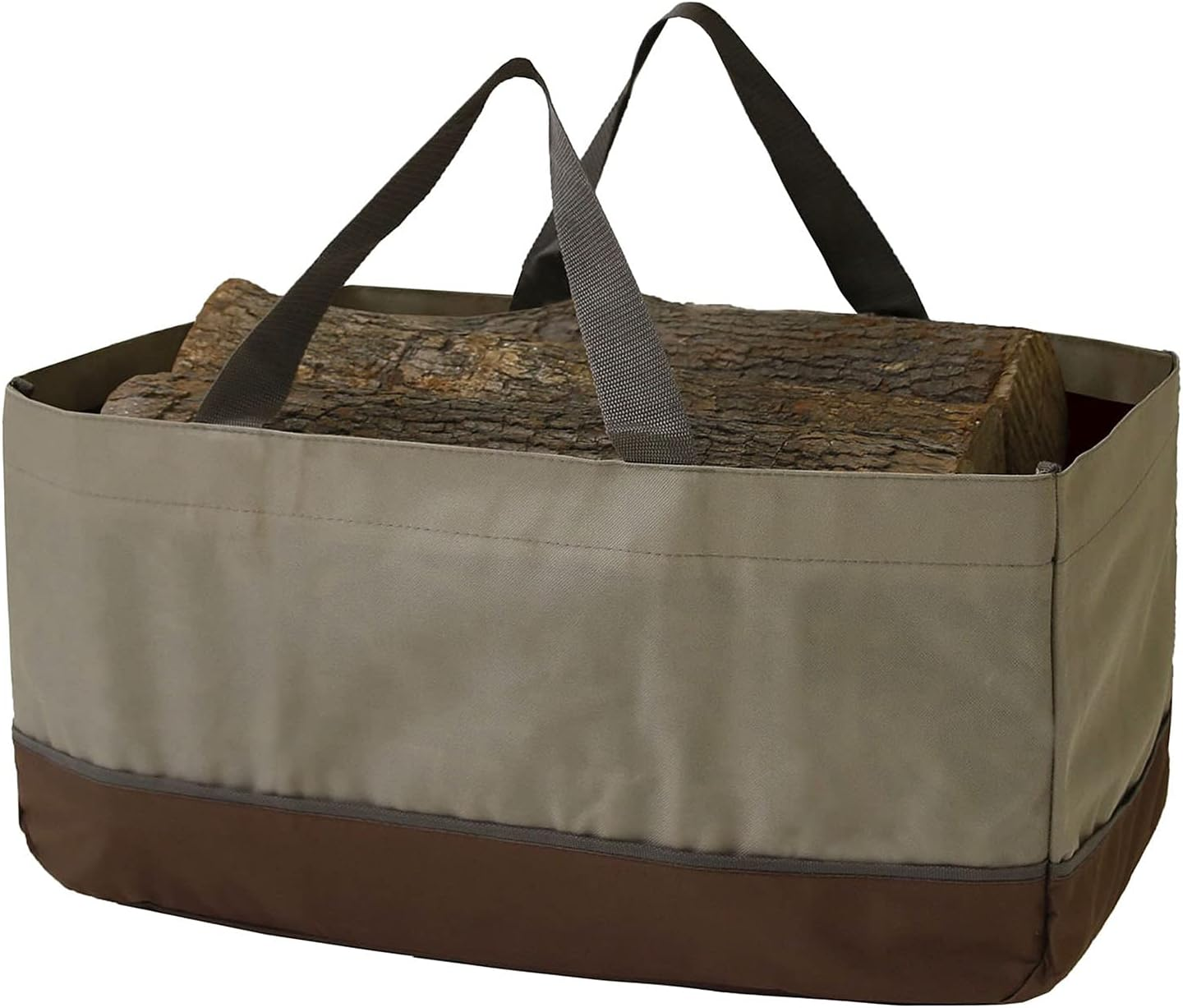 Tignapoo Firewood Log Carrier Large Firewood Bag Wax Canvas Log Carrier Tote High Capacity Durable Fire Wood Holder Bag Fireplace Accessories image number 6