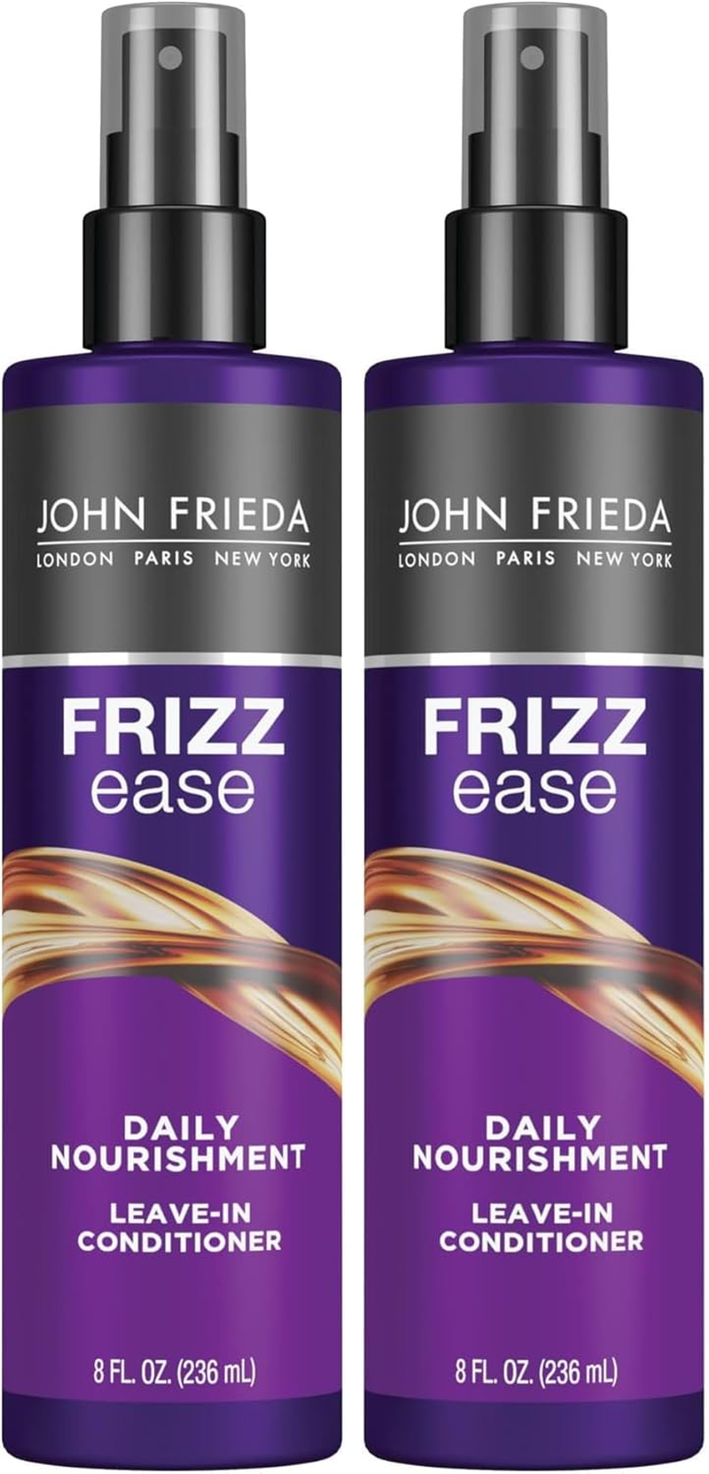 John Frieda Frizz Ease Daily Nourishment Conditioner for Frizz-Prone Hair with Vitamin A, C, and E, Black/Anthracite/Orange, 236 Ml (Pack of 2) image number 2
