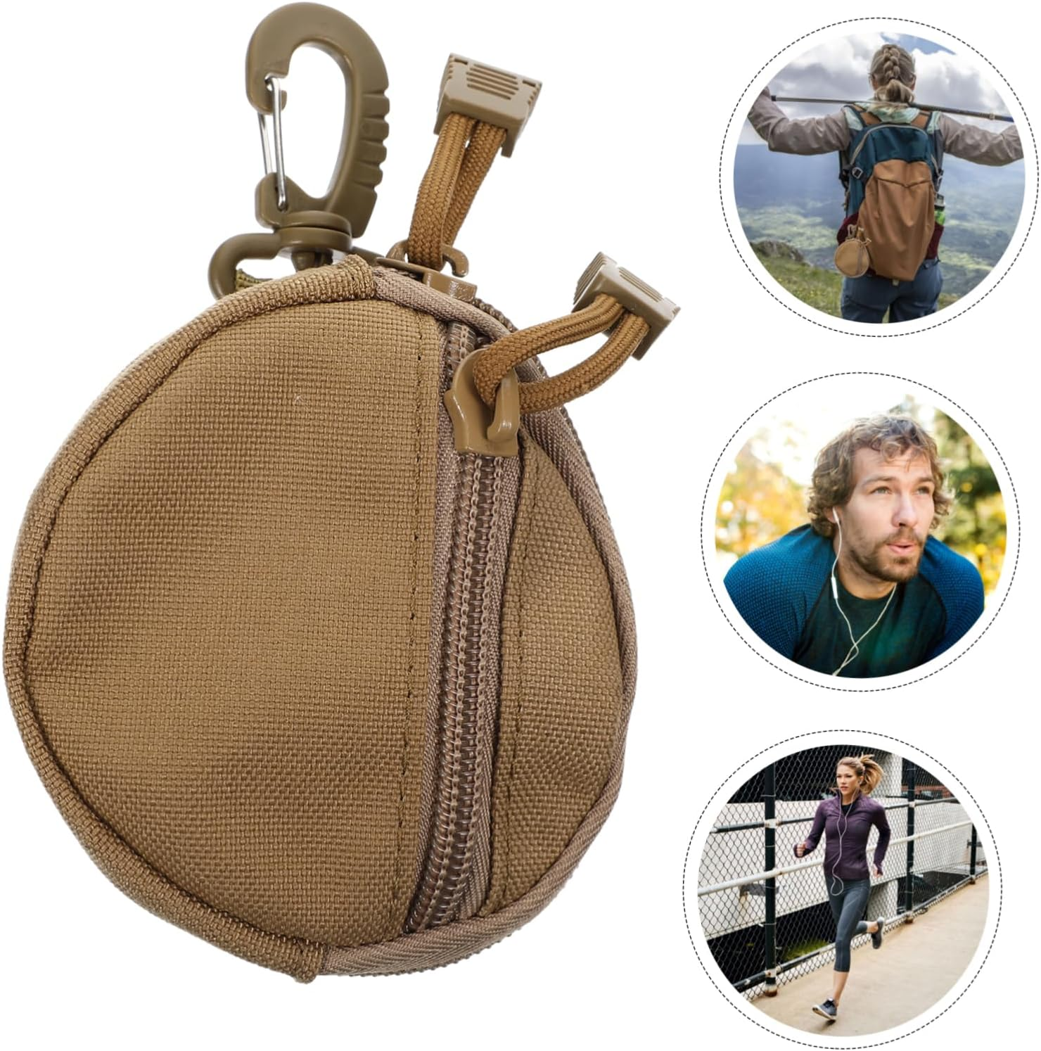 HEALEEP Sports Coin Bag Portable Storage Bag Lightweight Polyester Utility Pouch for Hiking Camping Outdoor Travel image number 3