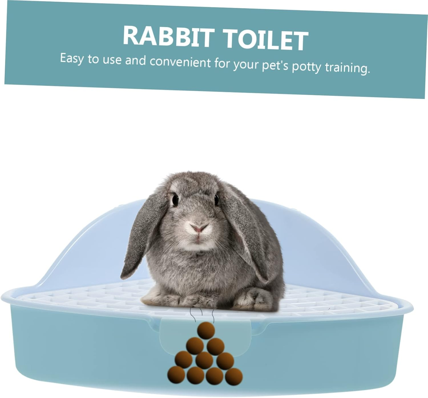 VILLFUL Rabbit Litter Box Corner Potty Trainer for Indoor Bunnies Triangle Pet Toilet for Animals Easy to Clean Pet Supply - White image number 7