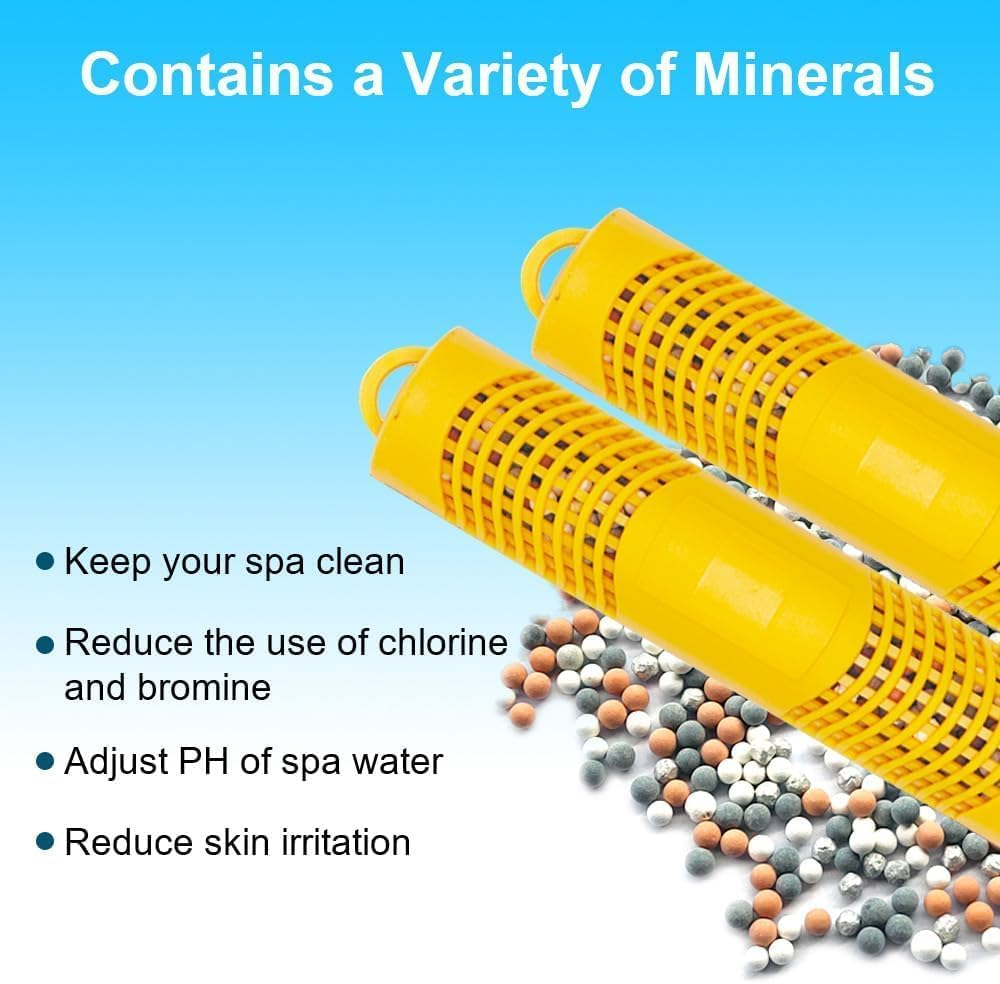 SPA Mineral Sticks for Hot Tub, Hot Tub Stick with 4 Months Lifetime Universal for Hot Tub & Pool, Spa Mineral Cartridge Keeps Water Crystal Clear (Yellow,2-Pack) image number 3