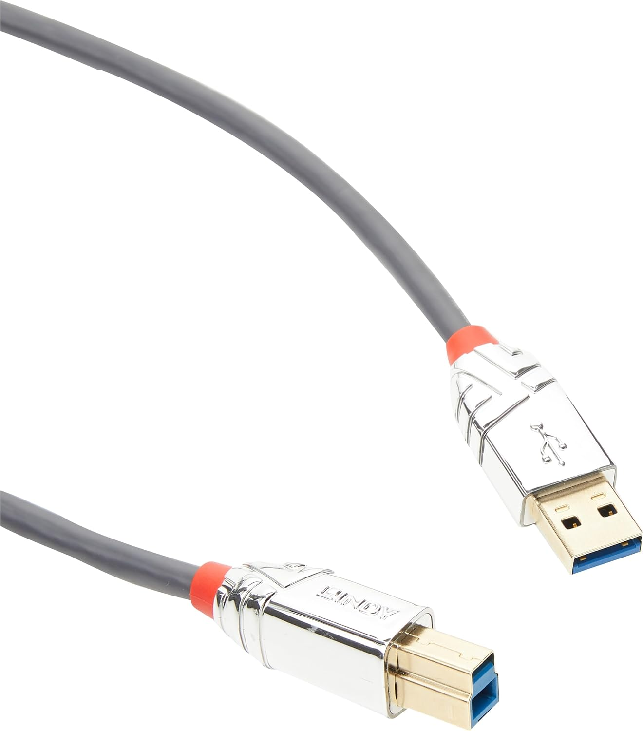 LINDY 5M USB 3.2 Type a to B Cable, 5Gbps, Cromo Line