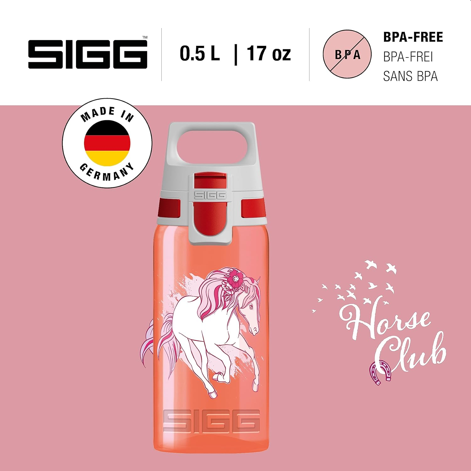 Sigg - Kids Water Bottle - Viva One Horse Club - Leak-Proof Lid - Dishwasher - Bpa Free - Sport and Bike - One Hand Children'S Drink Bottle - 17 Oz - 3 Girls Way image number 5