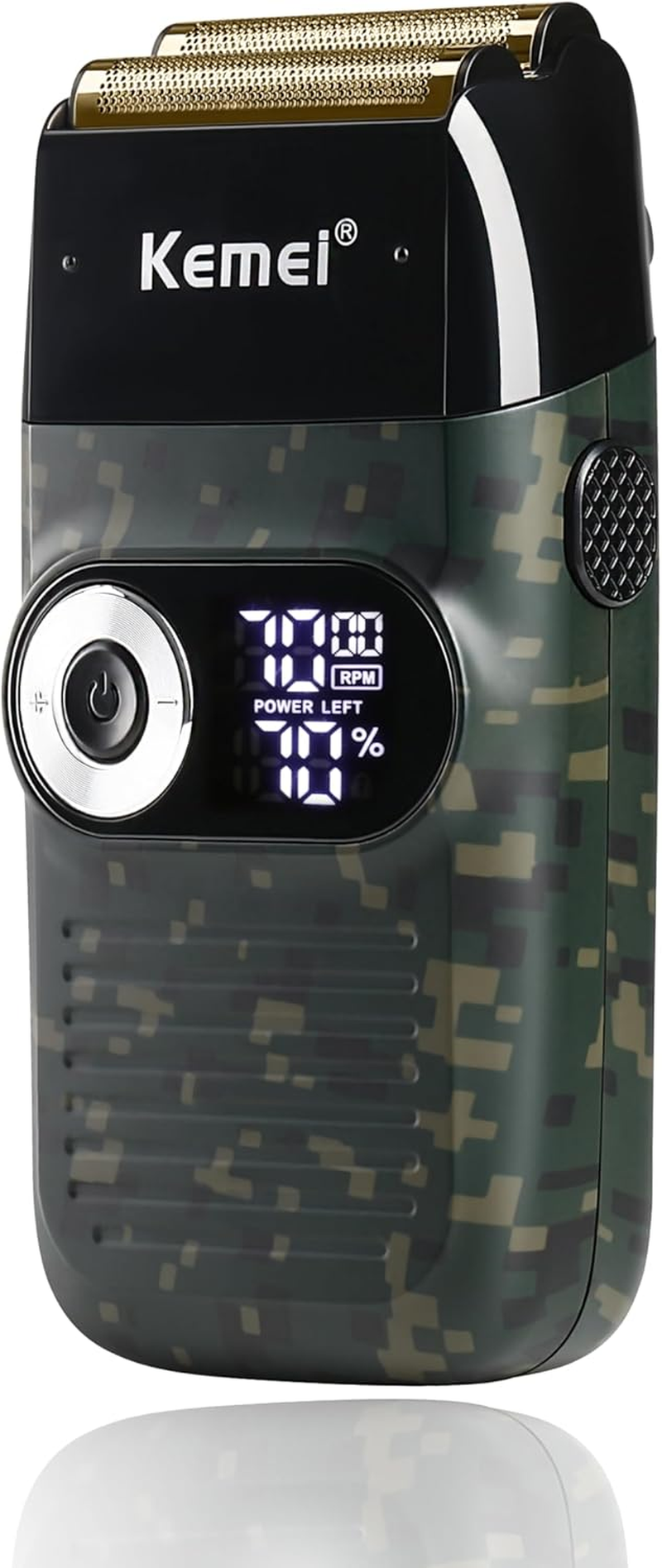 Kemei Cordless Metal Double Electric Shaver Razor for Men Close Electric Shavers, Type-C Rechargeable for Wet/Dry Shaving image number 2