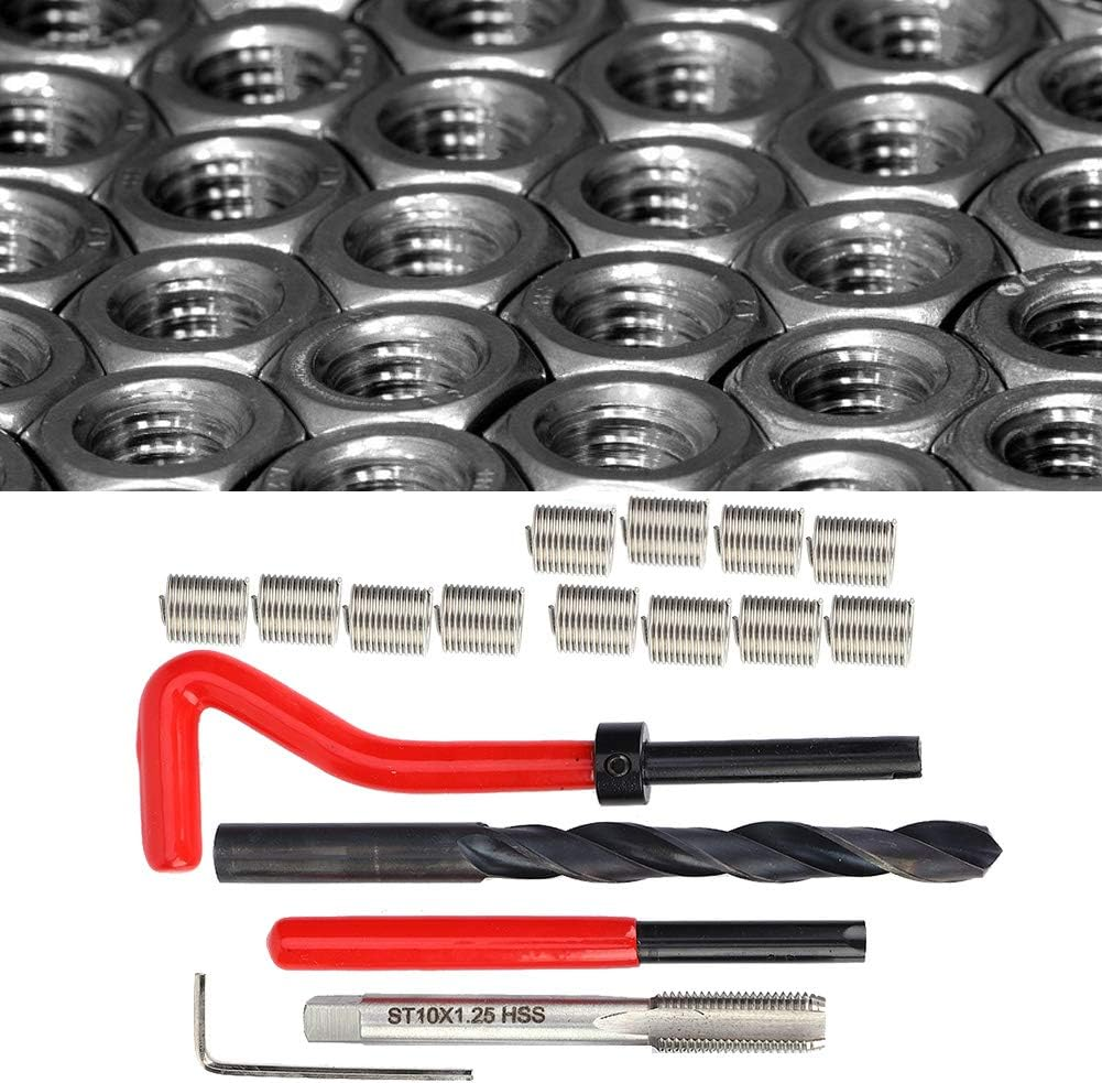 17Pcs Thread Repair Kit, M10X1.25 Length 2D Stainless Steel Thread Repair Tool Set, Professional Thread Repair Insert Kit for Auto Repairing image number 5