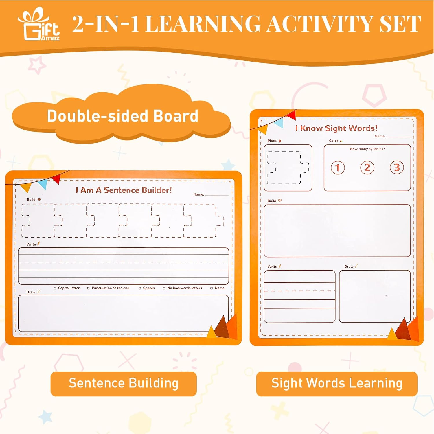 Giftamaz 145 PCS Sentence Building for Kids, Sight Word Games Puzzle, Special Education Classroom Must Haves, Montessori Grammar Reading Game, Speech Therapy Cardboard Birthday Toys for Kindergarten image number 5