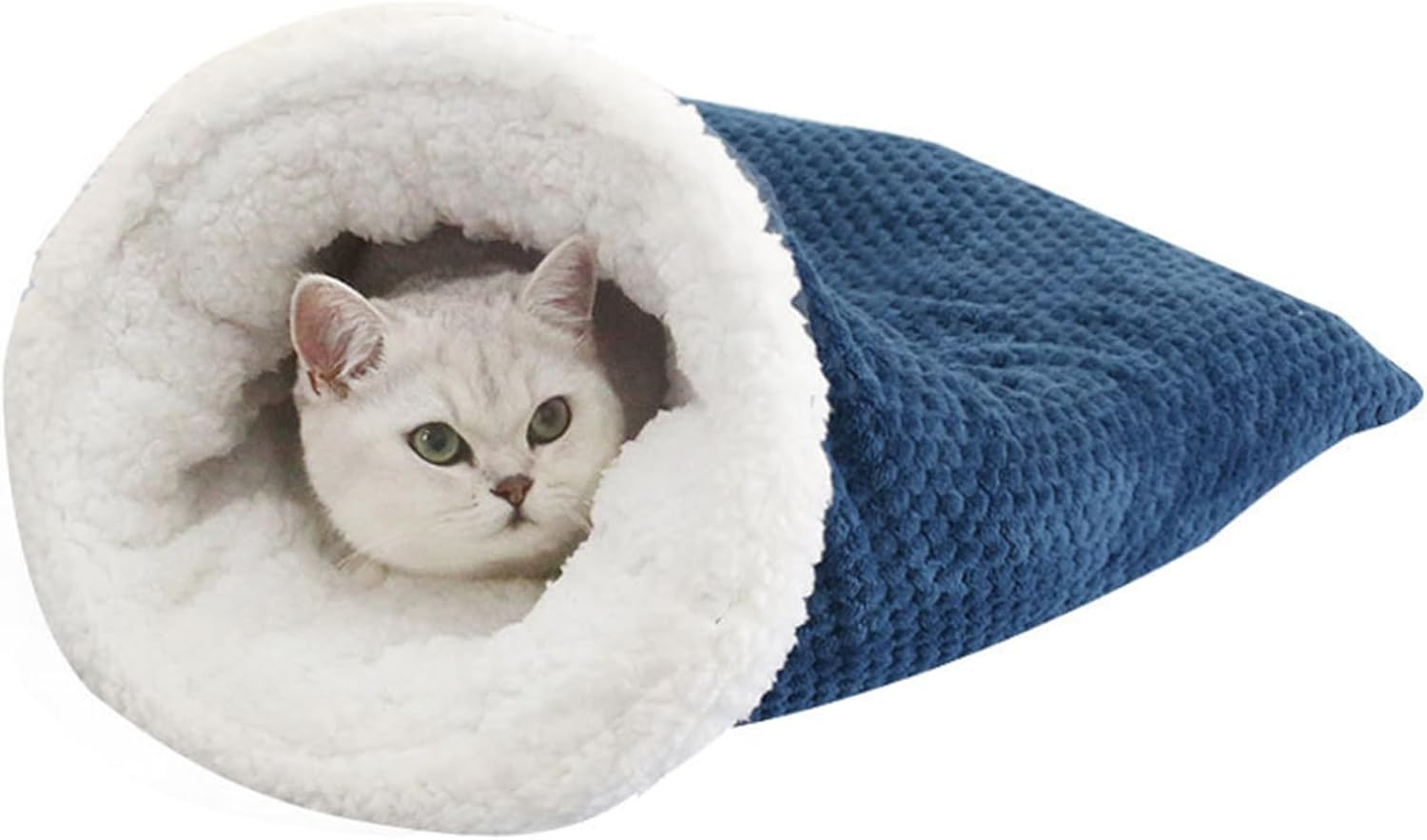 Cat Sleeping Bag Soft Plush Large Cat Sack Cat Bed Cave Self Warm Cat Bed for Winter Cosy Cat Bed Cave 360&deg; Wrap Comfort.Able Pet Snuggle Sack for Cats up to 6 Kg image number 5