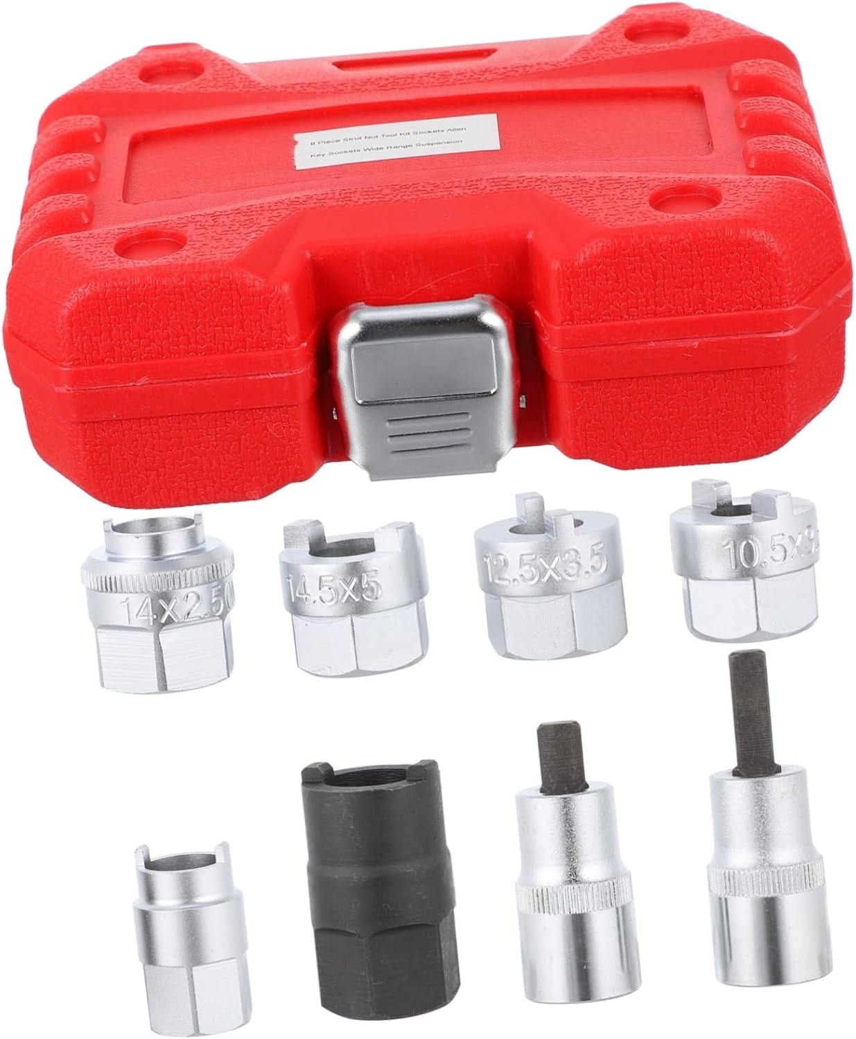Jojofuny 1Set Strut Nut Tool Kit Remover for Car Repairs Compact Design Storage Box for Automotive Maintenance and Dismantling