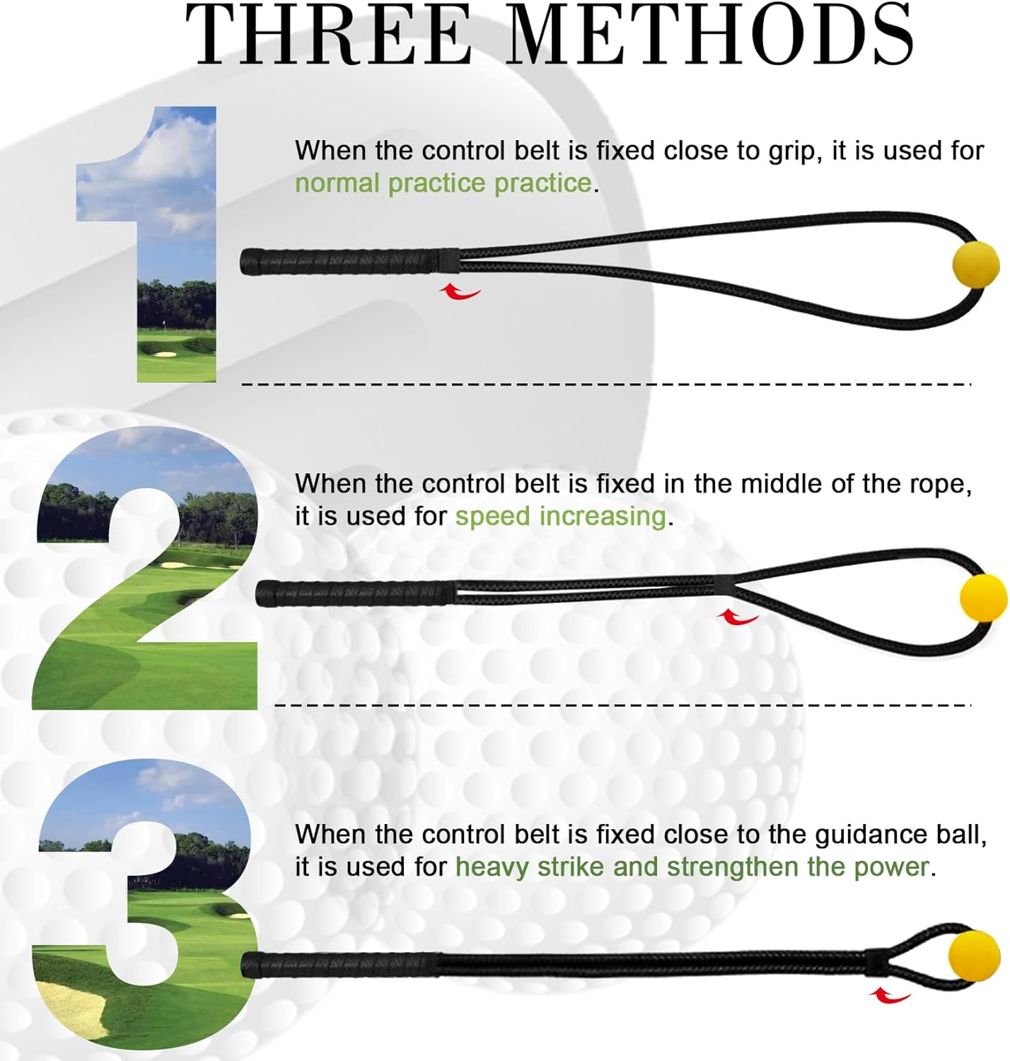 Golf Swing Training Aid, Golf Swing Practice Rope, Rope Trainer Equipment Improve Swing Speed Lagging Rhythm, Golf Warm-Up Exercise for Strength and Training Arm for Golf Beginner - Pink image number 4