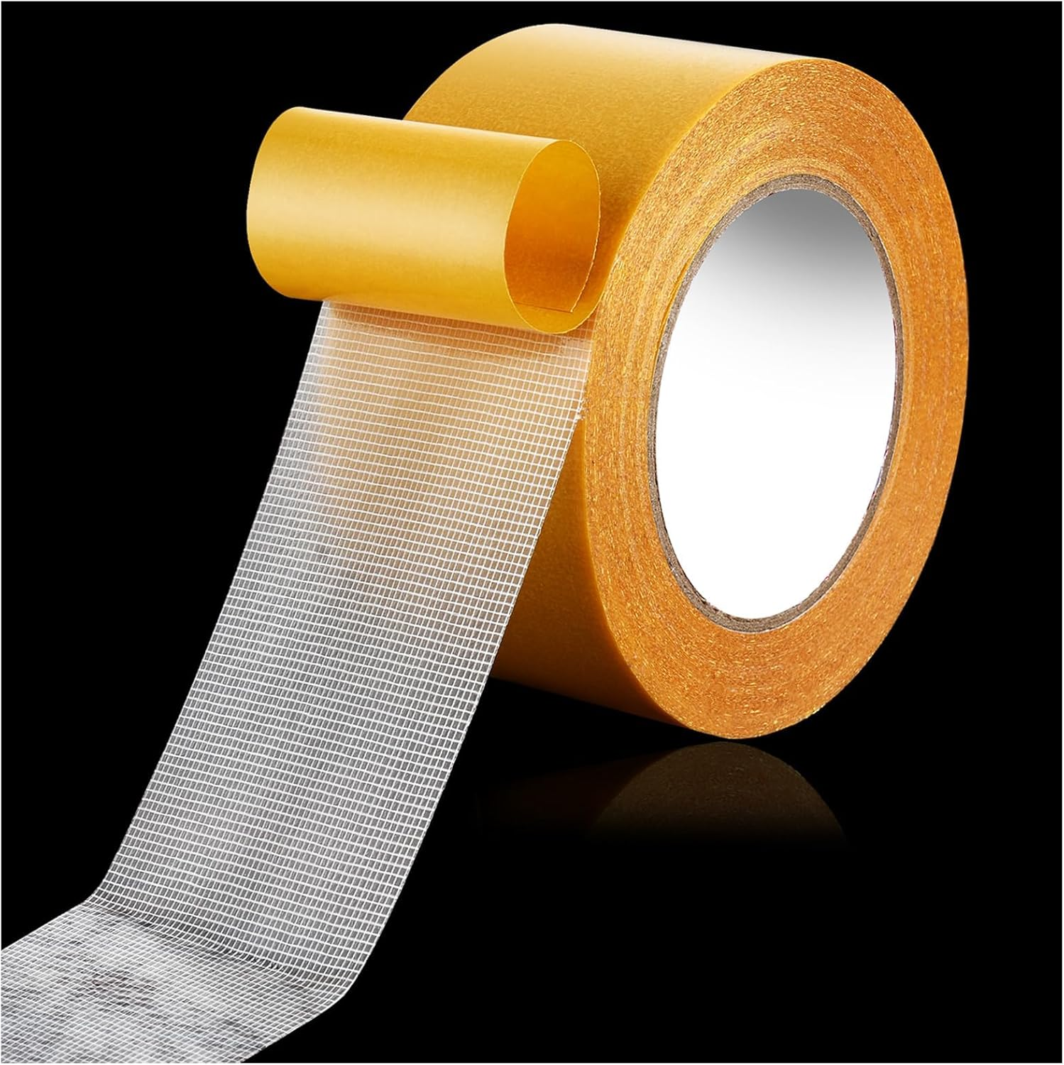 Strong Adhesive Double-Sided Mesh Tape, 2 in &times; 66 FT (20M) High Sticky Clear Tape, Fabric Tape Heavy Duty for Fixing Carpet, Rug, Cushion, Poster, DIY Crafts