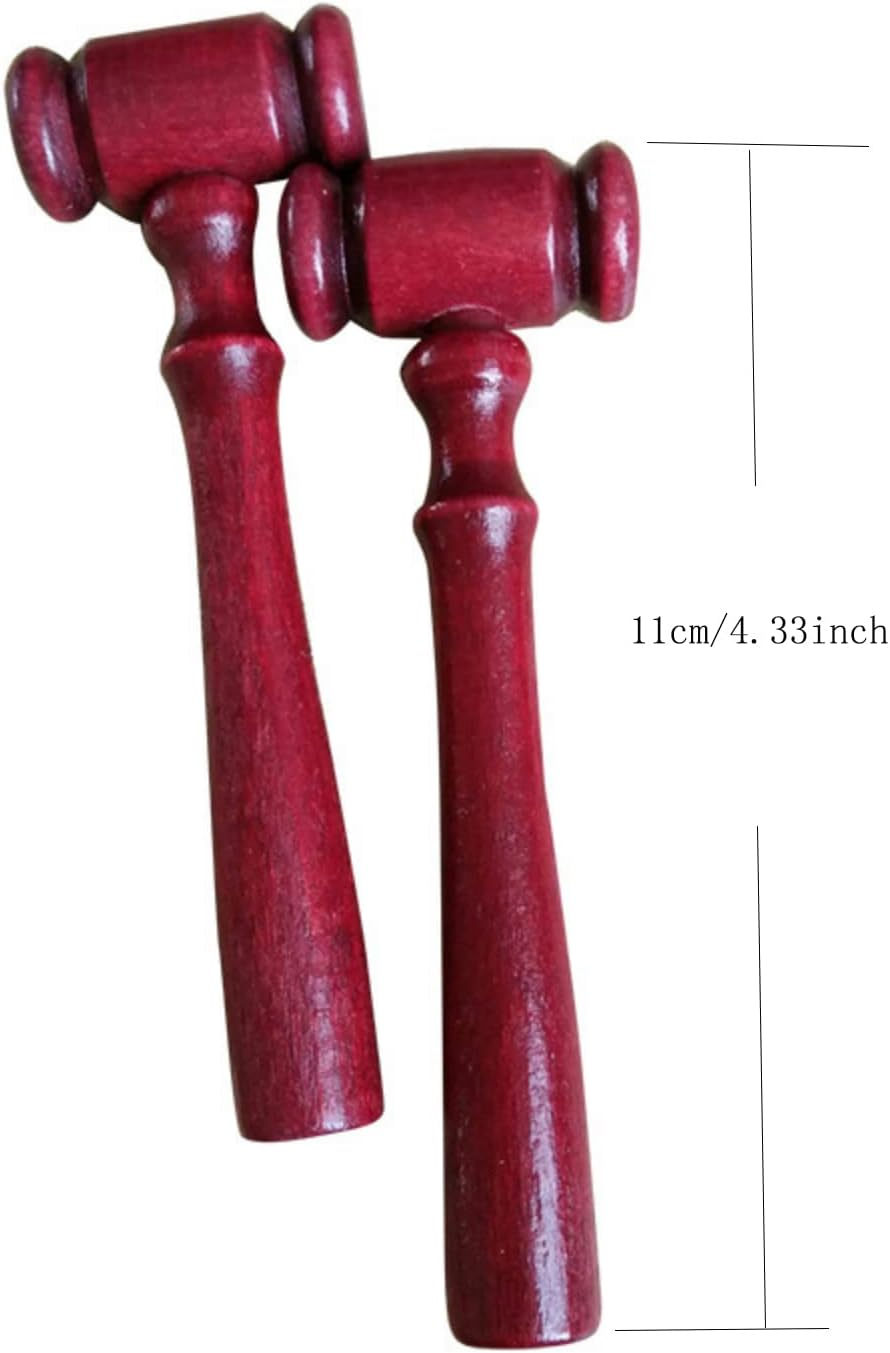 24 Pieces Judge Gavel Prop Mini Wooden Hammers Mallets Justice Costume Accessories for Auction Sale Courtroom Party Favors (Dark Red) image number 5