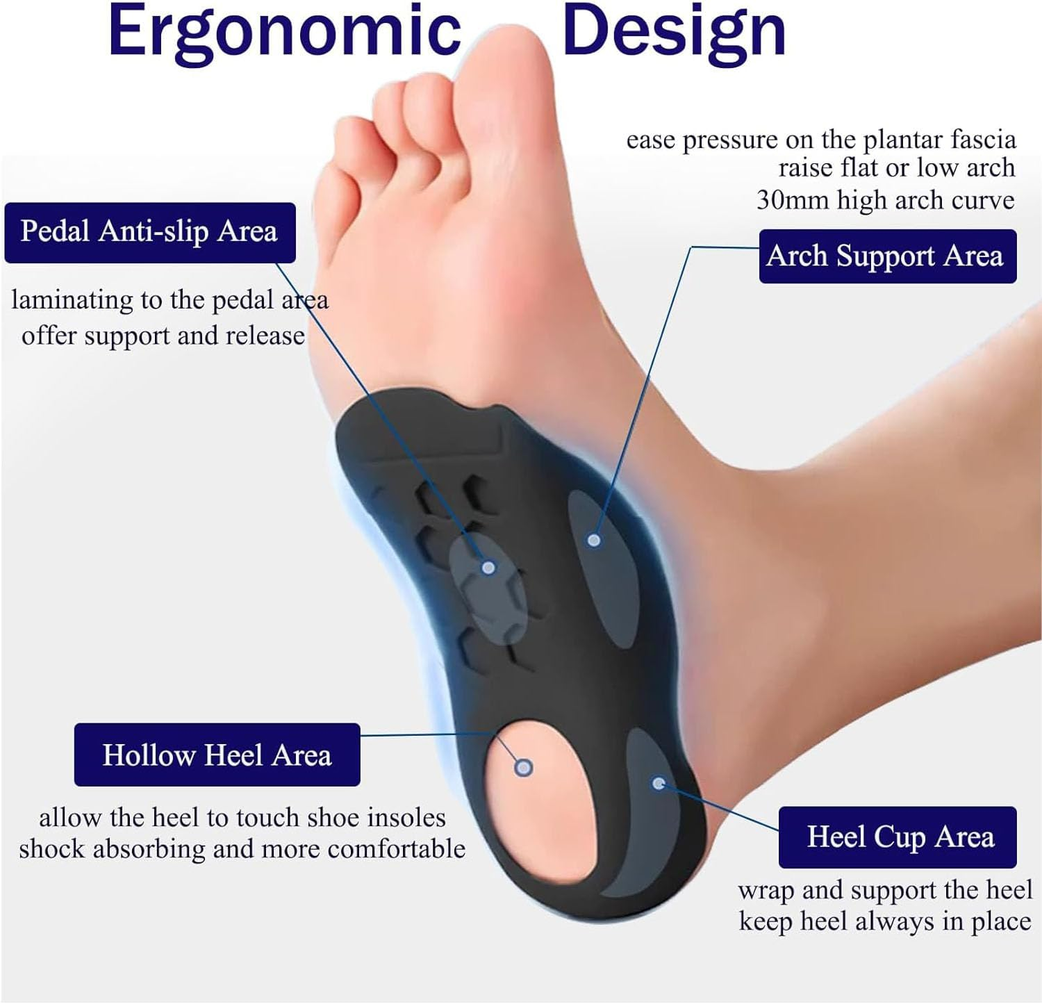 Orthopedic Insoles Arch Support Insoles XO Support Arch Support Cushion Absorption Insole Flat Foot Legs Correction Insole Orthopedic Heel Pad Rapidly Relief Plantar Fasciitis Foot Pain image number 4