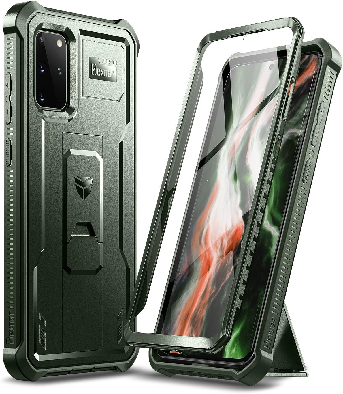 Dexnor for Samsung S20 plus Case, [Built in Screen Protector and Kickstand] Heavy Duty Military Grade Protection Shockproof Protective Cover for Samsung S20 plus - Rose Gold