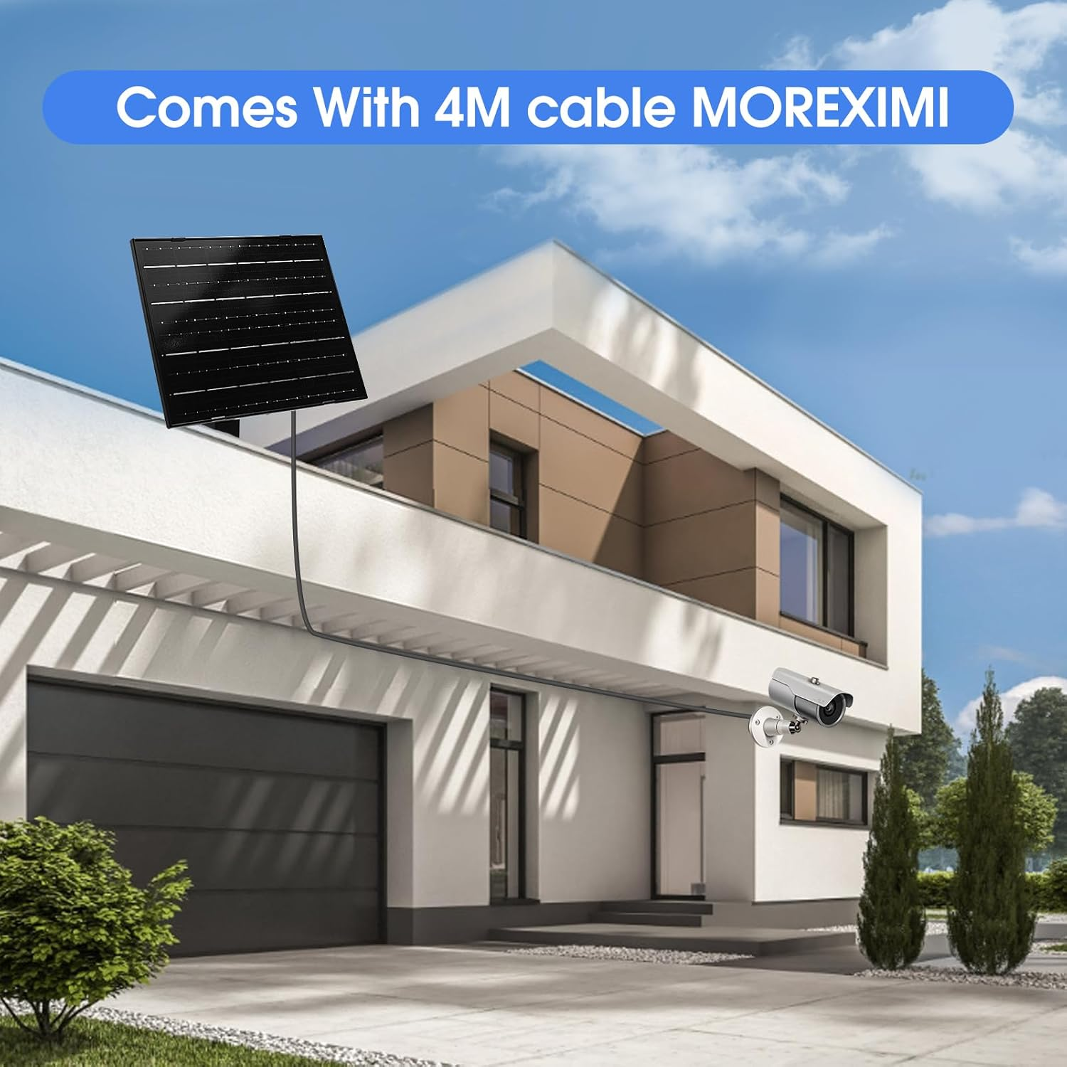 2Pack Solar Panel Charger Compatible with Eufycam 3/3C/2C/2C Pro/E40/E20/2/2 Pro/E/L20/L40/Solo/Solocam Spotlight, 6W 6V Solar Panel Compatible with Eufy Camera,Ip65 Waterproof image number 2