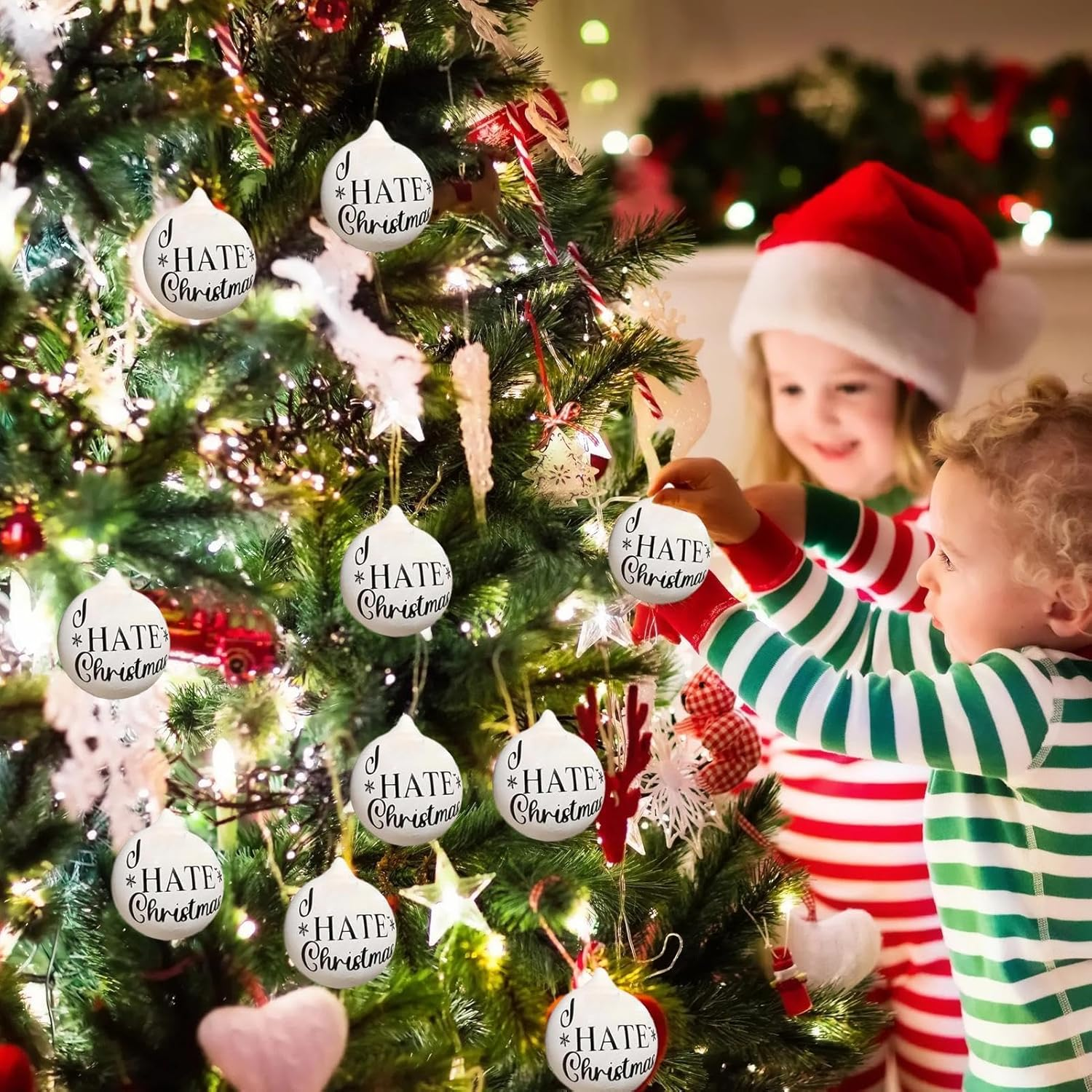 Christmas Funny Offensive Bauble | Rude Christmas Baubles | Hanging Christmas Tree Decorations with Humorous Phrases | Rude Baubles Ball Christmas Ornaments for Home Decor image number 2