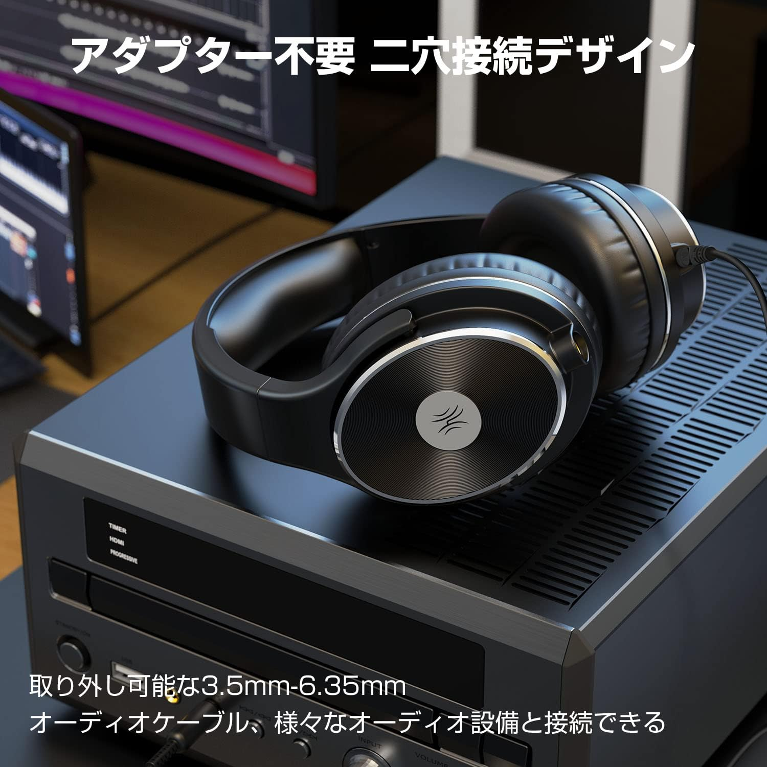 Oneodio High Resolution Headphones, Wired Hifi Over-Ear Headphones with Mic, 2.0 Inch (50 Mm) Driver, Enclosed Type, for Musical Instrument Practice, Music, Watching Movies, 0.14 Inch (3.5 Mm) / 0.25 image number 3