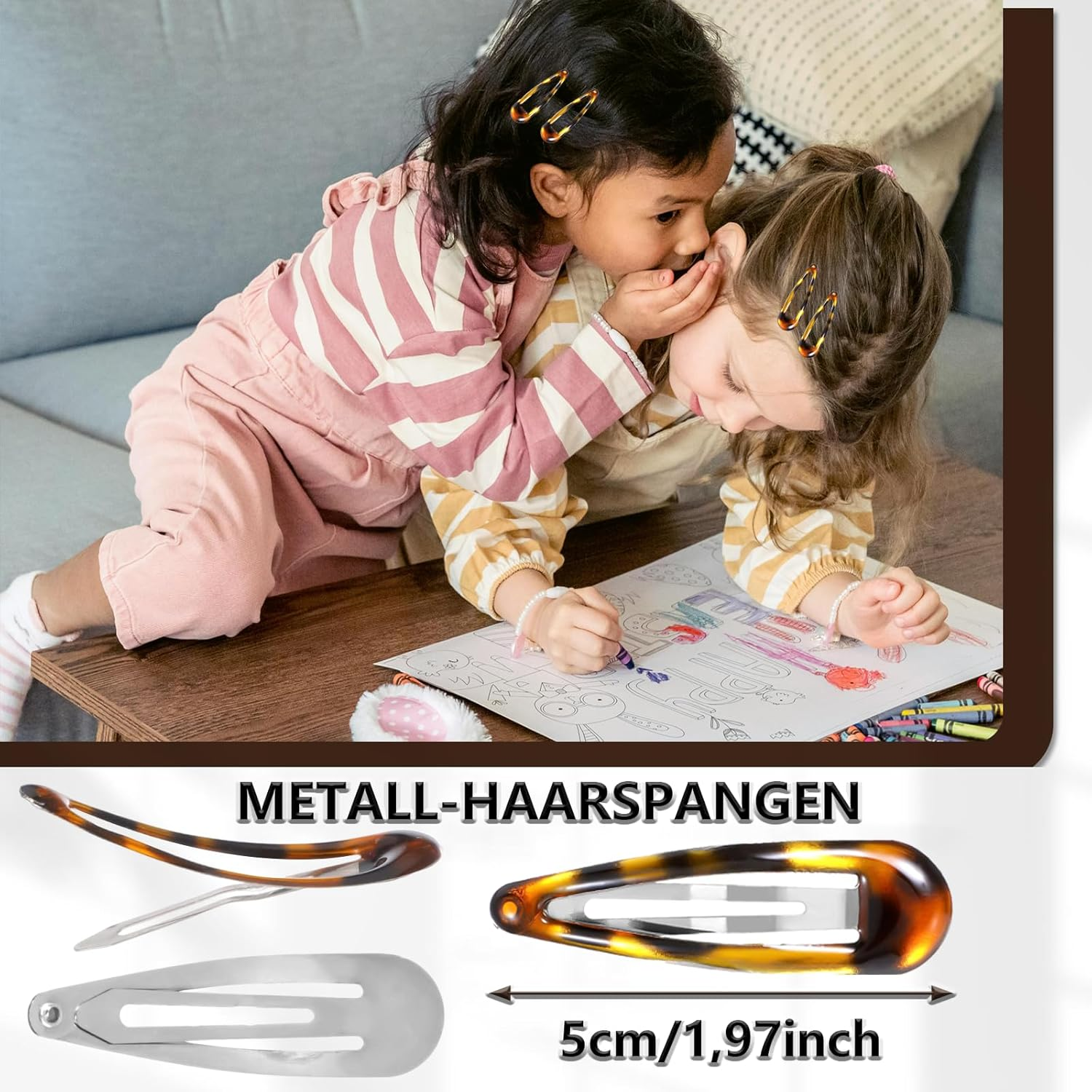 Whaleo Pack of 20 Hair Clips Women'S Girls Metal Hair Clip for Fine Hair Clips Women'S Clips Hair Clips Non-Slip Hair Clip Hair Clips French in Tortoiseshell Look Double Handle Snap image number 4