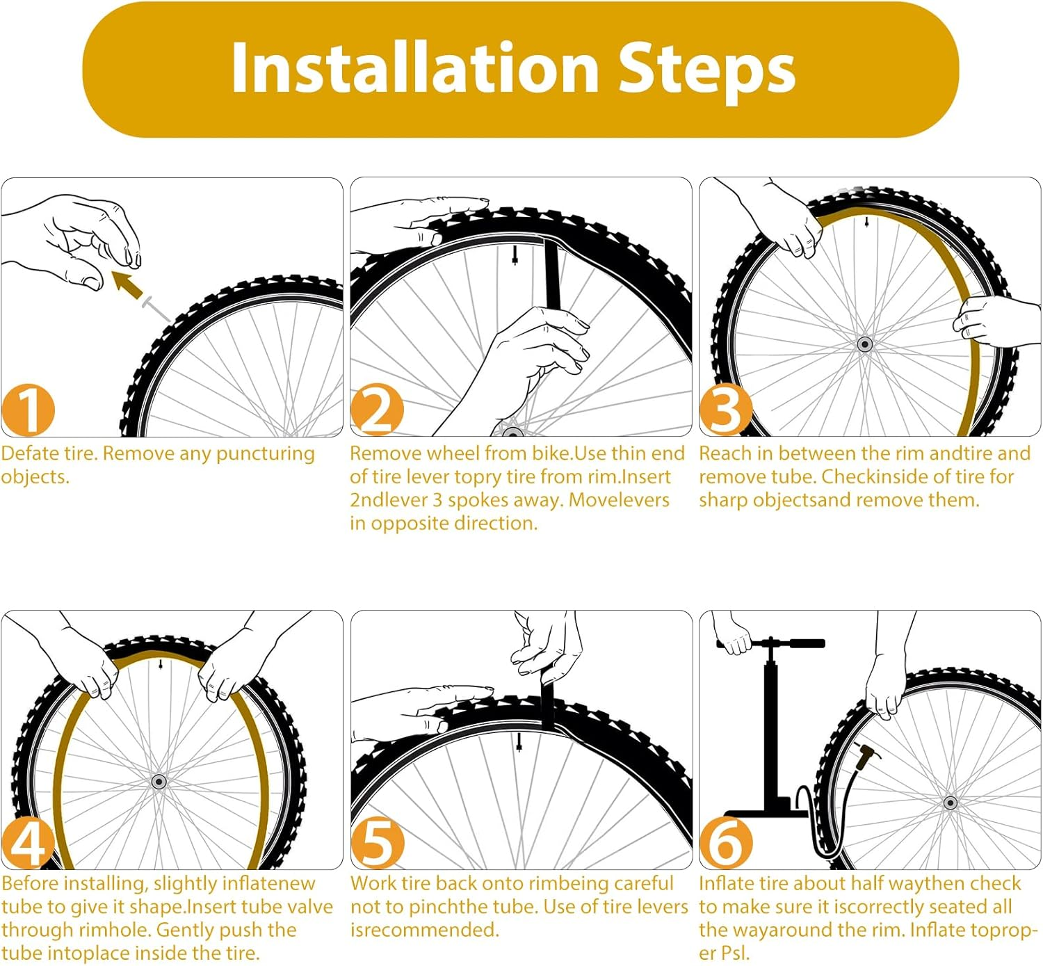 2 Pack 27.5 Inch Bike Tube, 27.5" Bicycle Tube for 27.5 X 1.75/1.9/1.95/2.0/2.1/2.125 Tire, Butyl Rubber Inner Tube with 2 Tire Levers for Mountain MTB Bike image number 6
