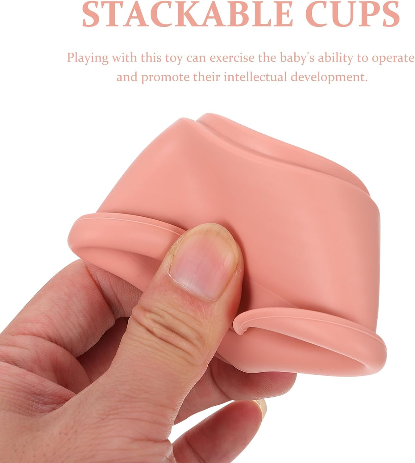 Alasum 7Pcs Cups Toys Children Toy Bathing Stackable Toys Infant Kids Baby Bath Bathing Plaything Stacked Cups to Stack Toddler Silica Gel Blocks image number 2