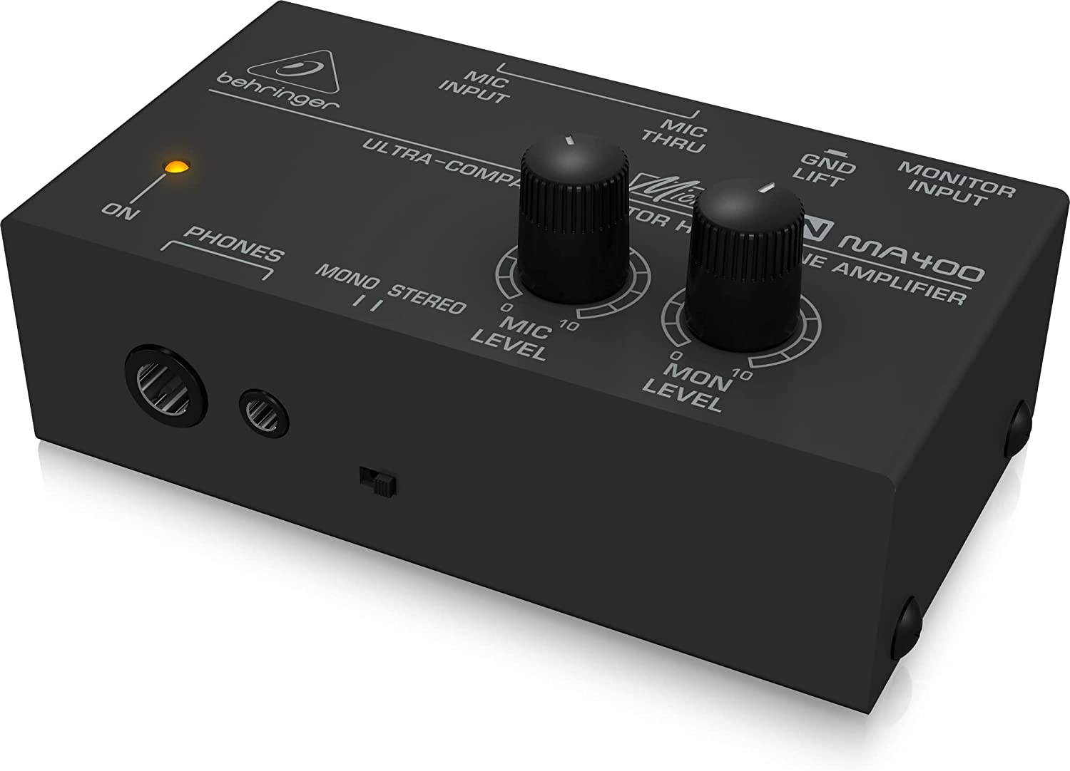 Behringer MA400 MA400 Behringer Micromon MA400 Ultra-Compact Monitor Headphone Amplifier, Silver image number 6